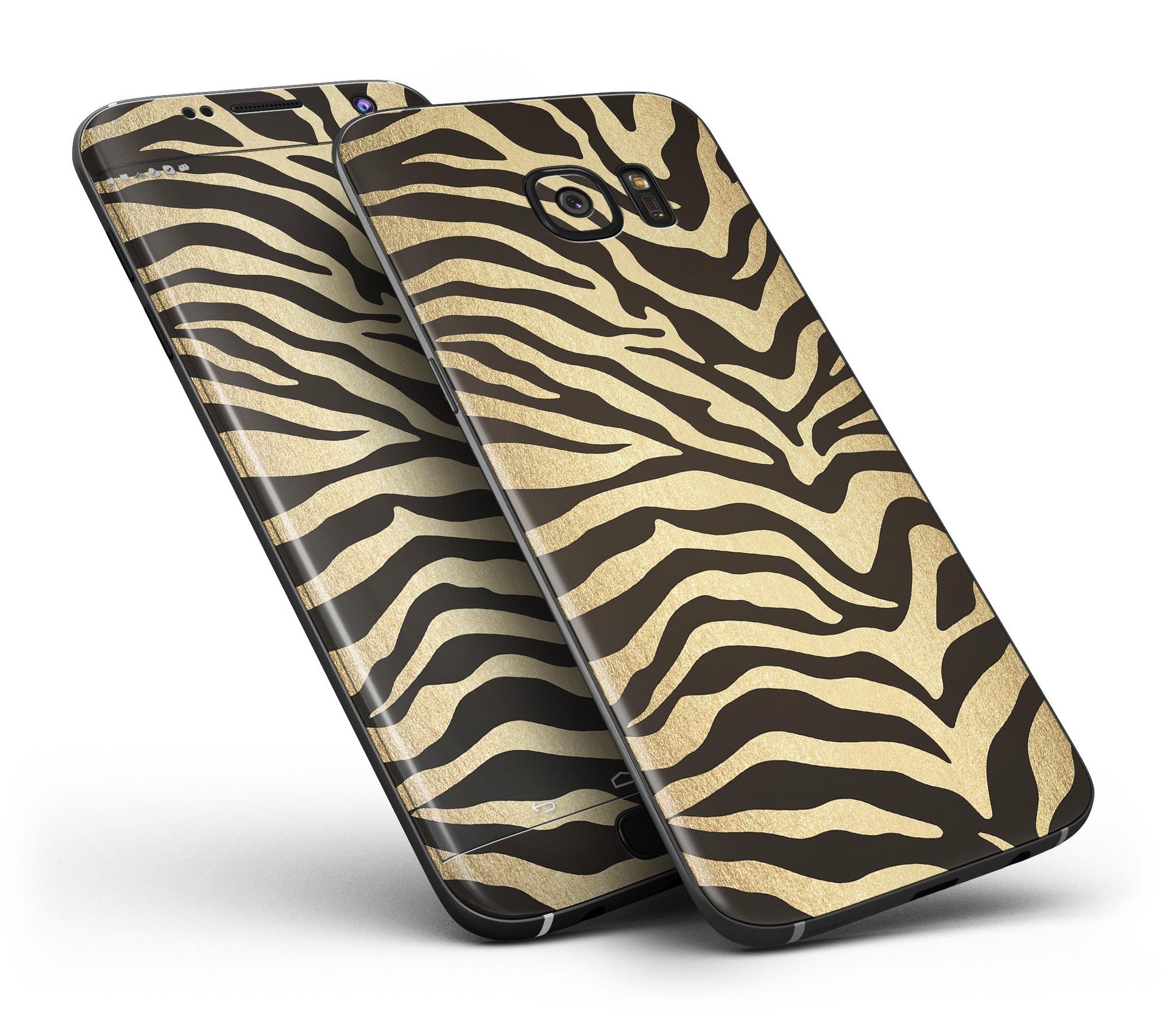 Dark Gold Flaked Animal v7 Full Body Skin-Kit for Samsung Galaxy S7 and S7 Edge, showcasing a stylish design and premium vinyl material.