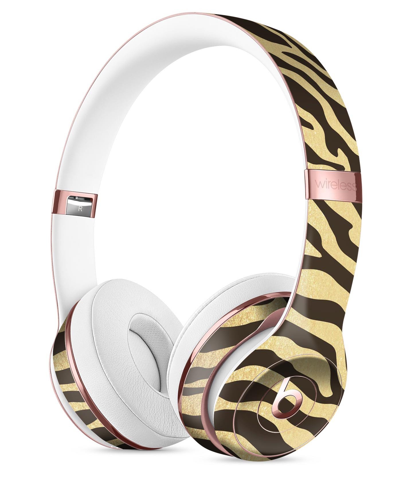 Dark Gold Flaked Animal v7 Full-Body Skin Kit for Beats by Dre Solo 3 Wireless Headphones, showcasing a stylish design and premium vinyl material.