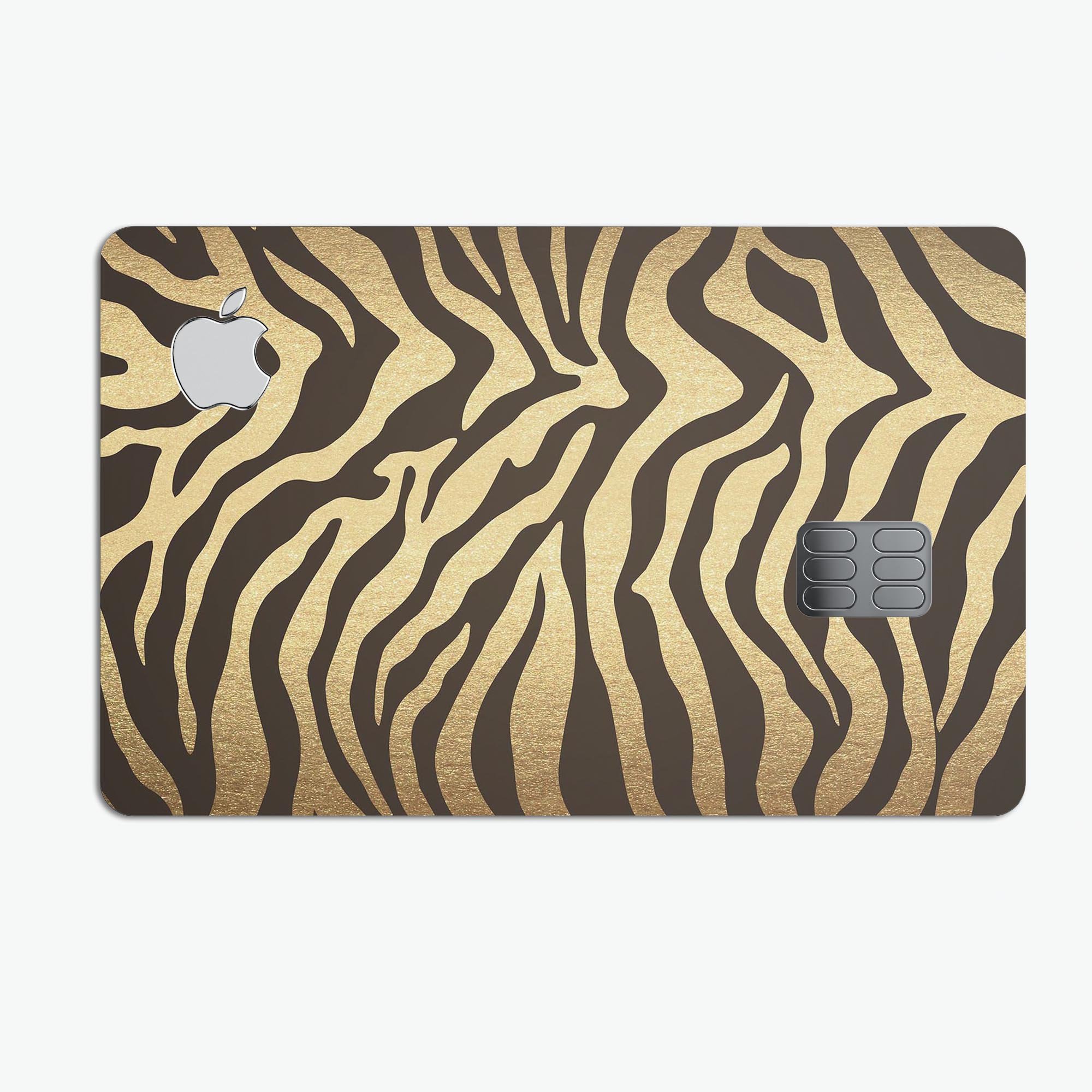 Dark Gold Flaked Animal v7 decal skin for Apple Card, showcasing premium design and protective features.