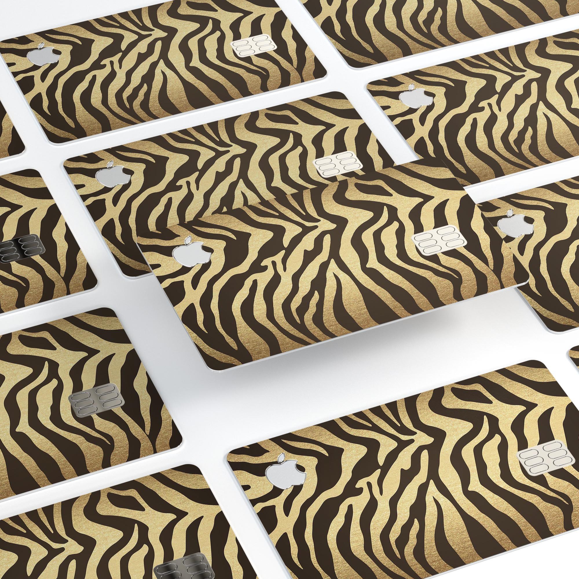 Dark Gold Flaked Animal v7 decal skin for Apple Card, showcasing premium design and protective features.