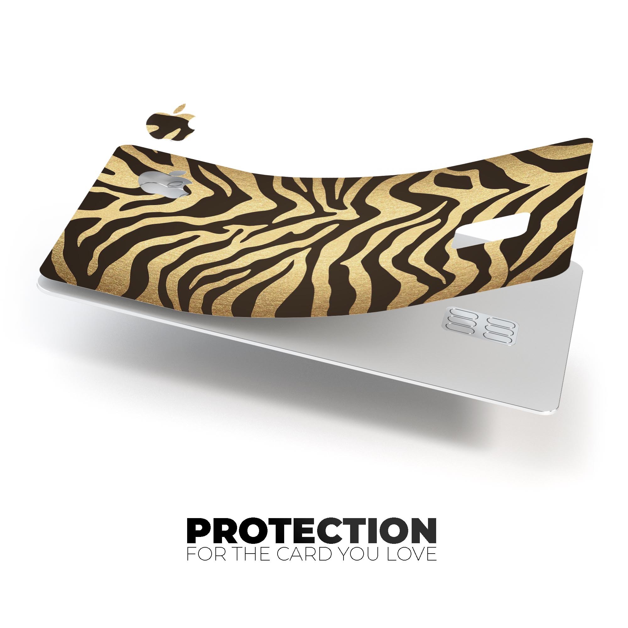 Dark Gold Flaked Animal v7 decal skin for Apple Card, showcasing premium design and protective features.