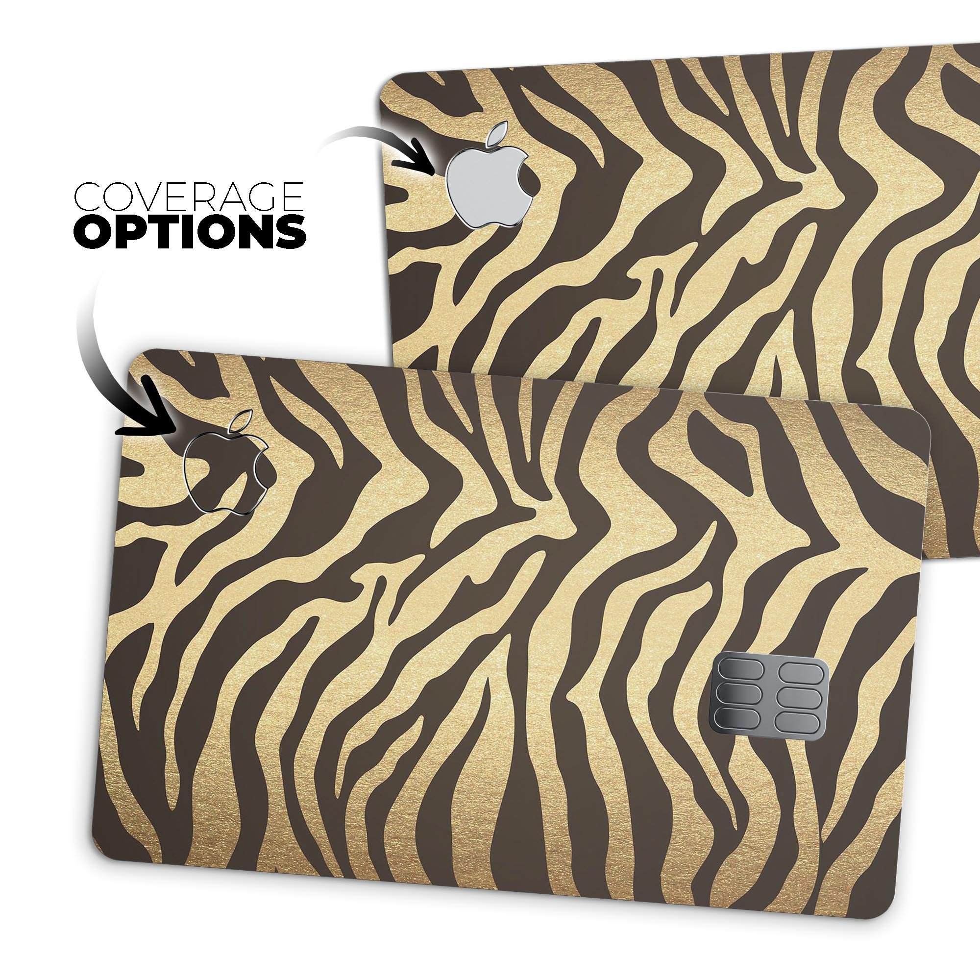 Dark Gold Flaked Animal v7 decal skin for Apple Card, showcasing premium design and protective features.