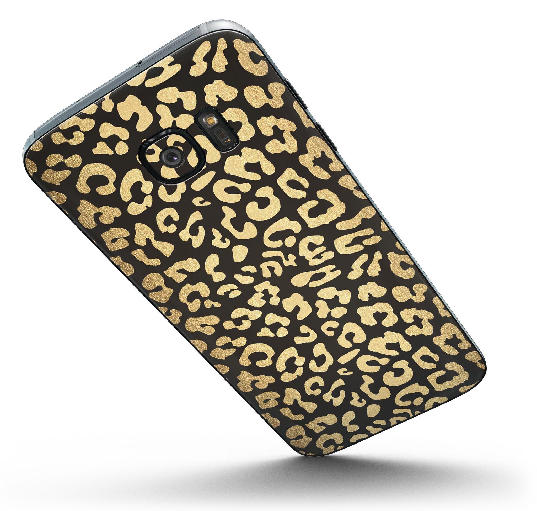 Dark Gold Flaked Animal v8 skin kit for Samsung Galaxy S7 and S7 Edge, showcasing its stylish design and premium vinyl material.