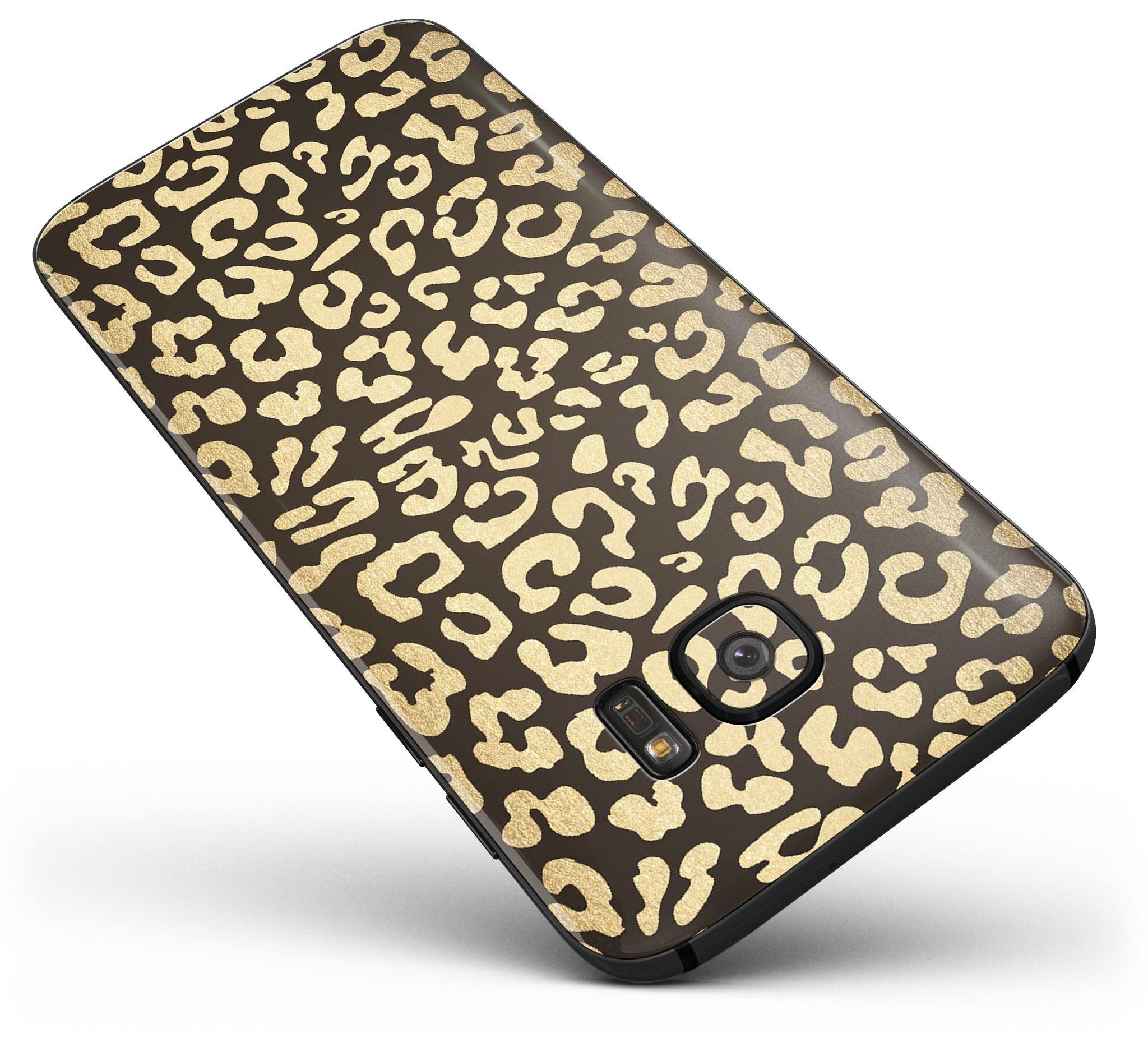 Dark Gold Flaked Animal v8 skin kit for Samsung Galaxy S7 and S7 Edge, showcasing its stylish design and premium vinyl material.