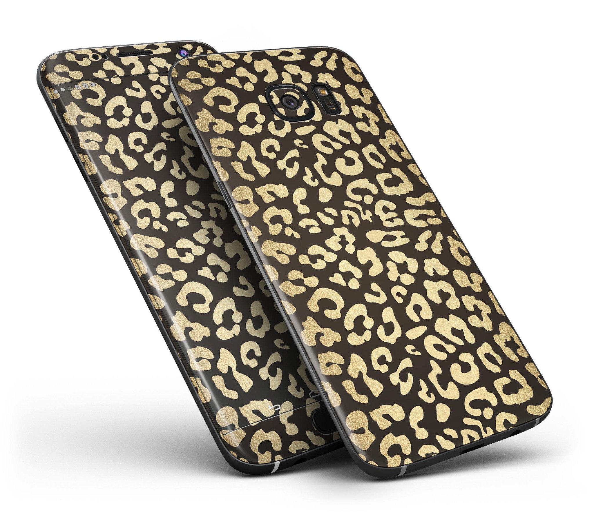 Dark Gold Flaked Animal v8 skin kit for Samsung Galaxy S7 and S7 Edge, showcasing its stylish design and premium vinyl material.