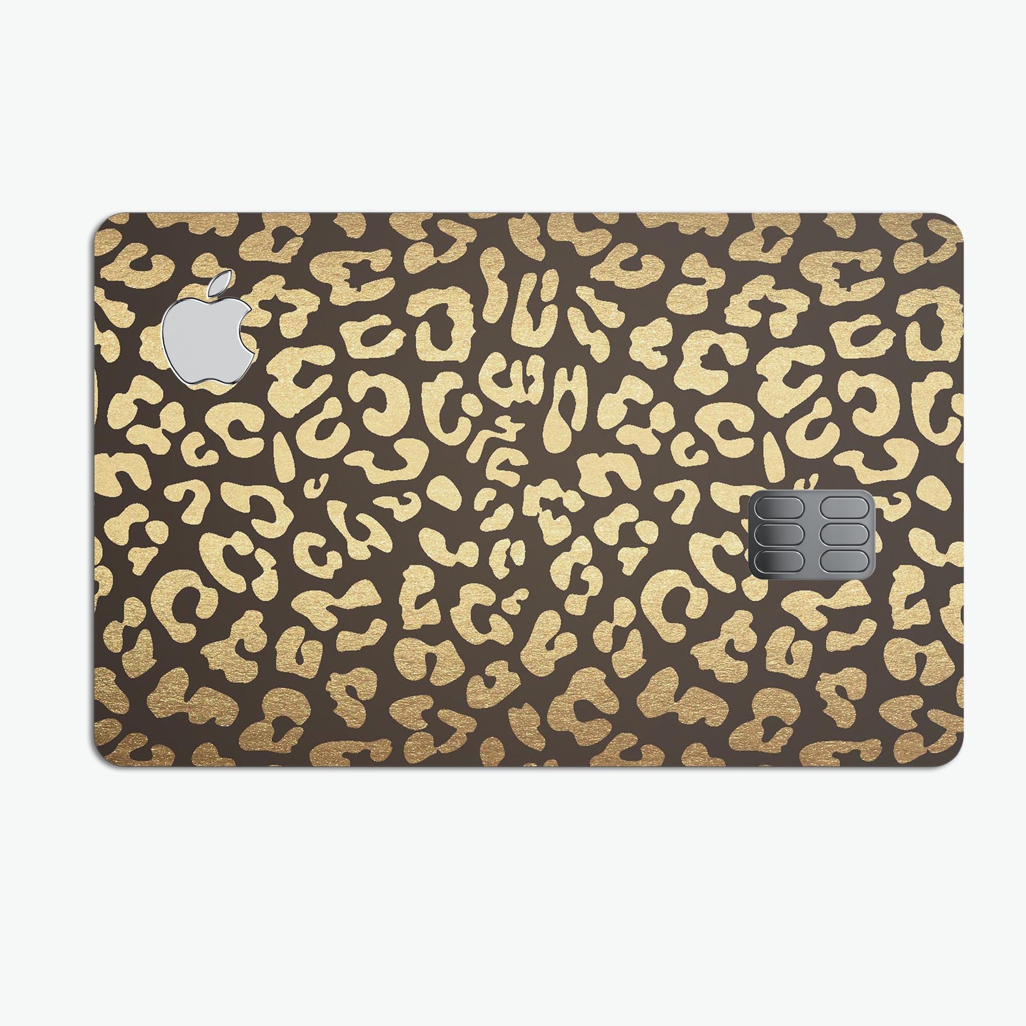 Dark Gold Flaked Animal v8 skin for Apple Card, showcasing premium vinyl design with a glossy finish.