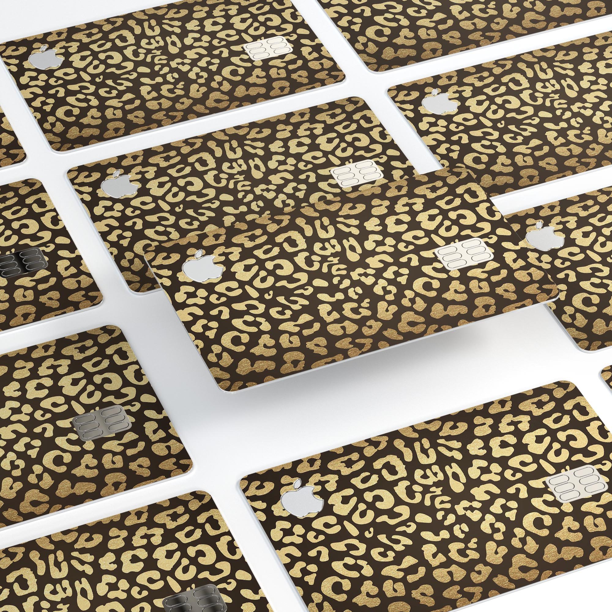 Dark Gold Flaked Animal v8 skin for Apple Card, showcasing premium vinyl design with a glossy finish.