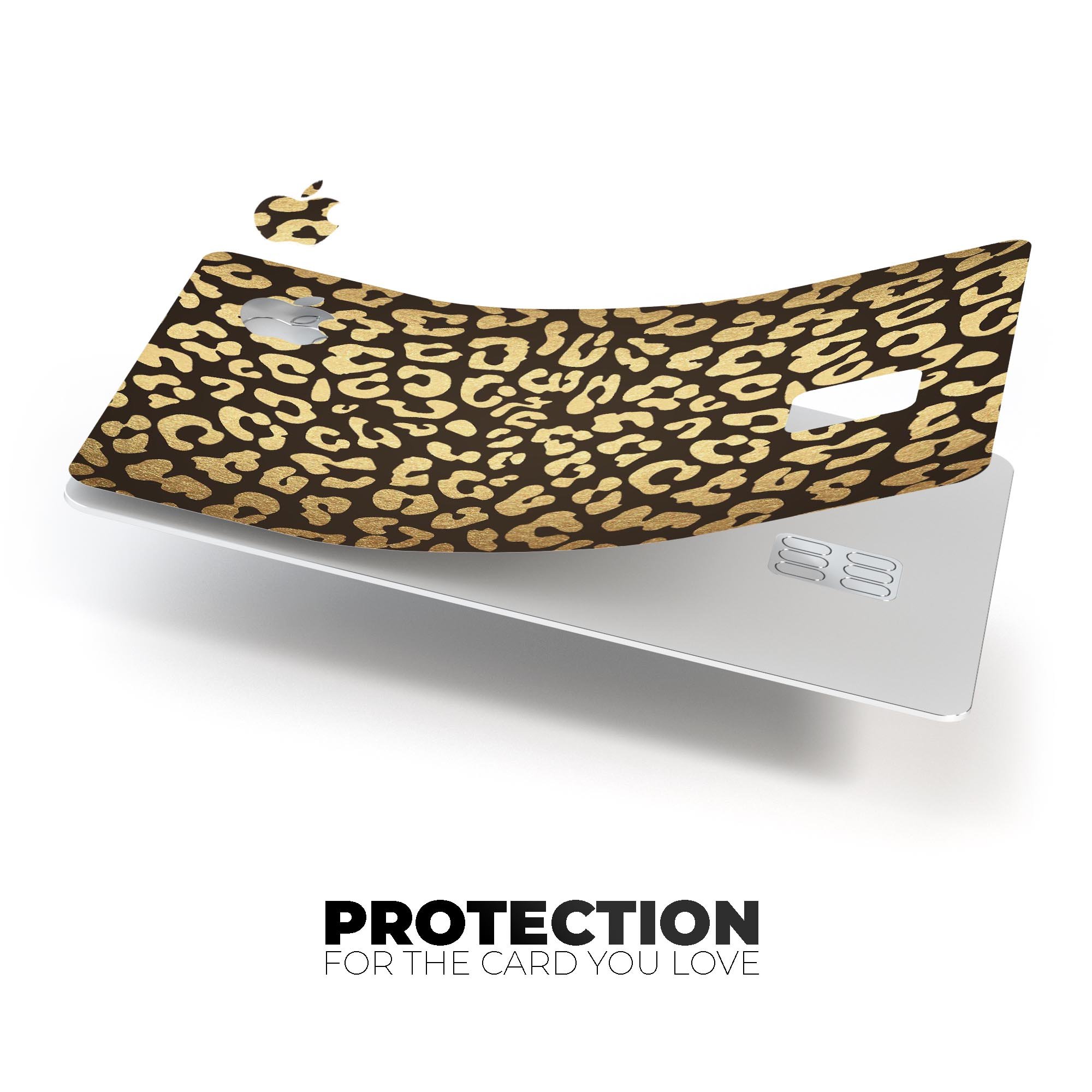 Dark Gold Flaked Animal v8 skin for Apple Card, showcasing premium vinyl design with a glossy finish.