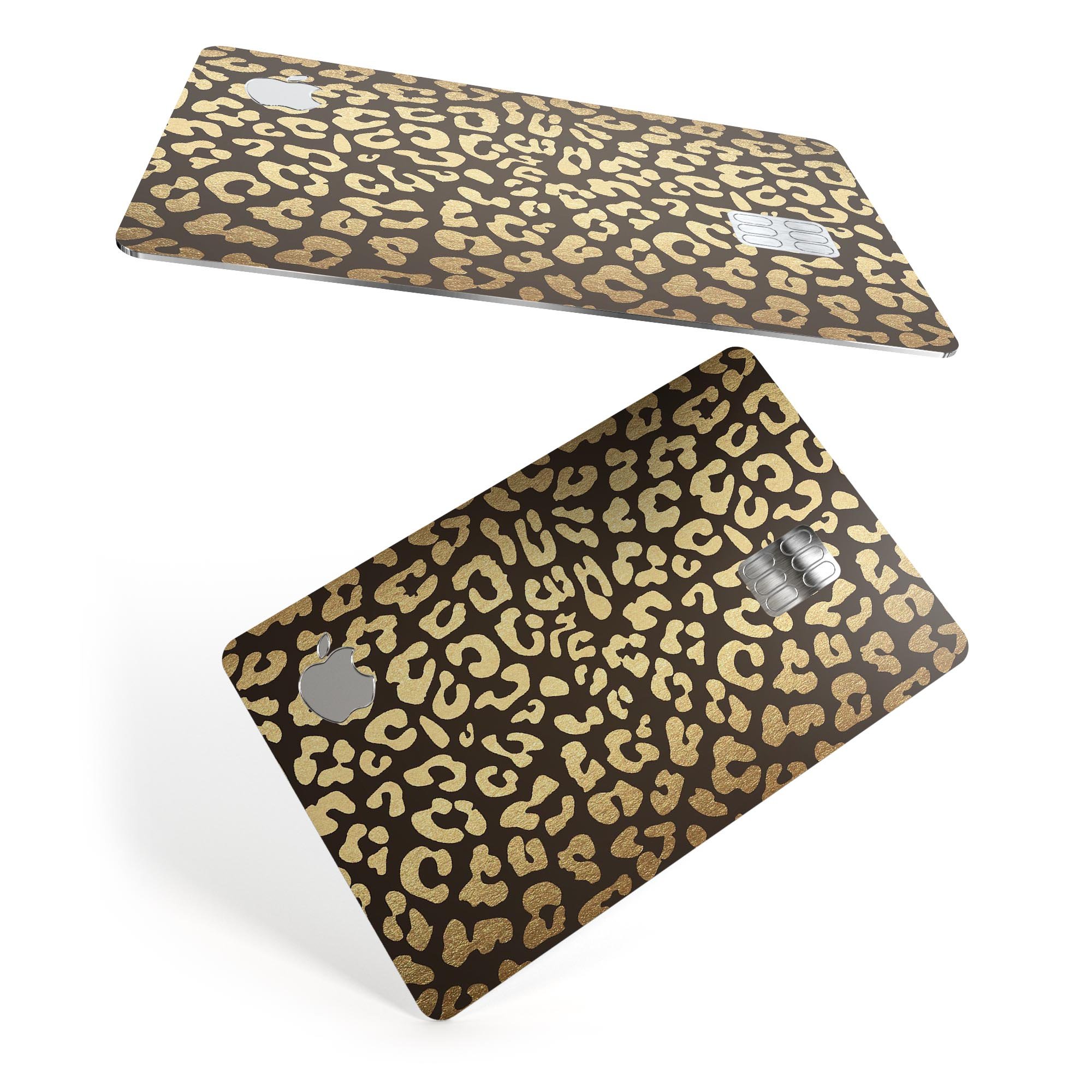 Dark Gold Flaked Animal v8 skin for Apple Card, showcasing premium vinyl design with a glossy finish.