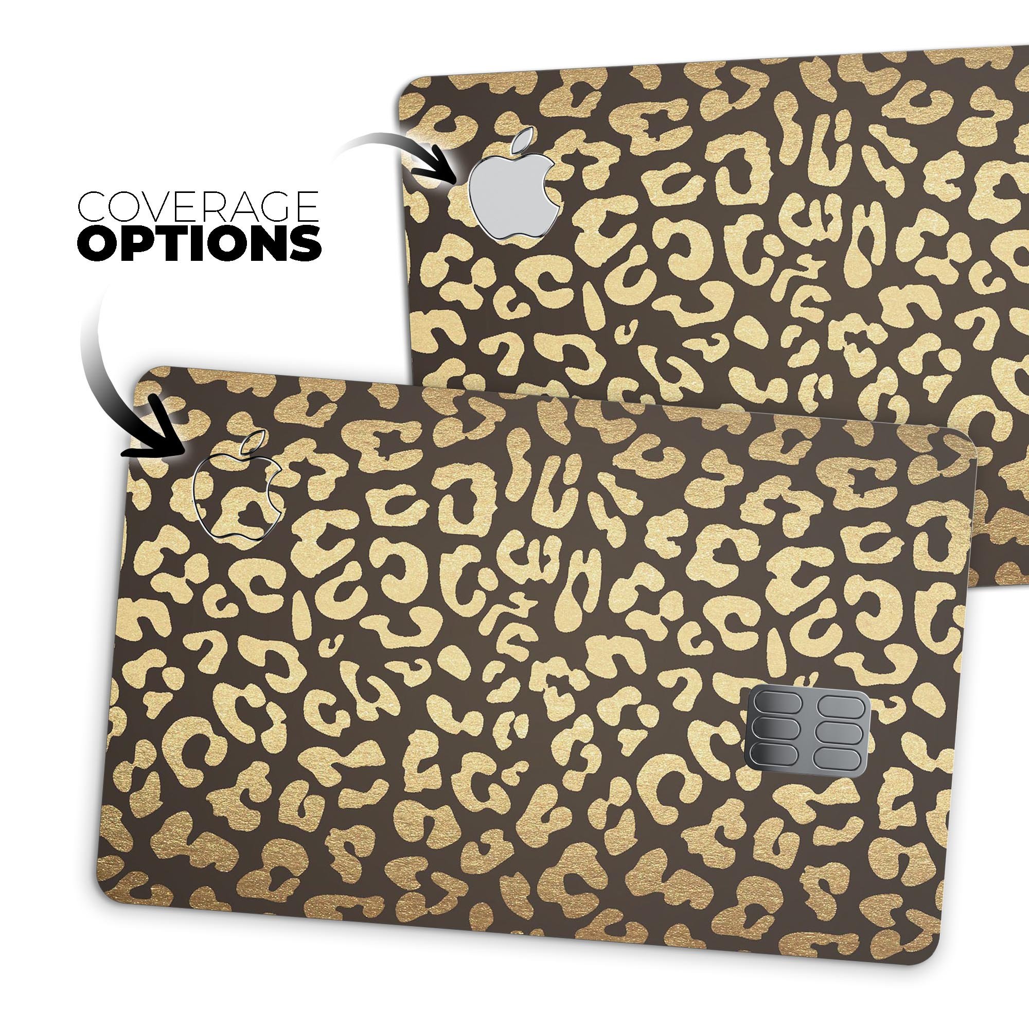 Dark Gold Flaked Animal v8 skin for Apple Card, showcasing premium vinyl design with a glossy finish.