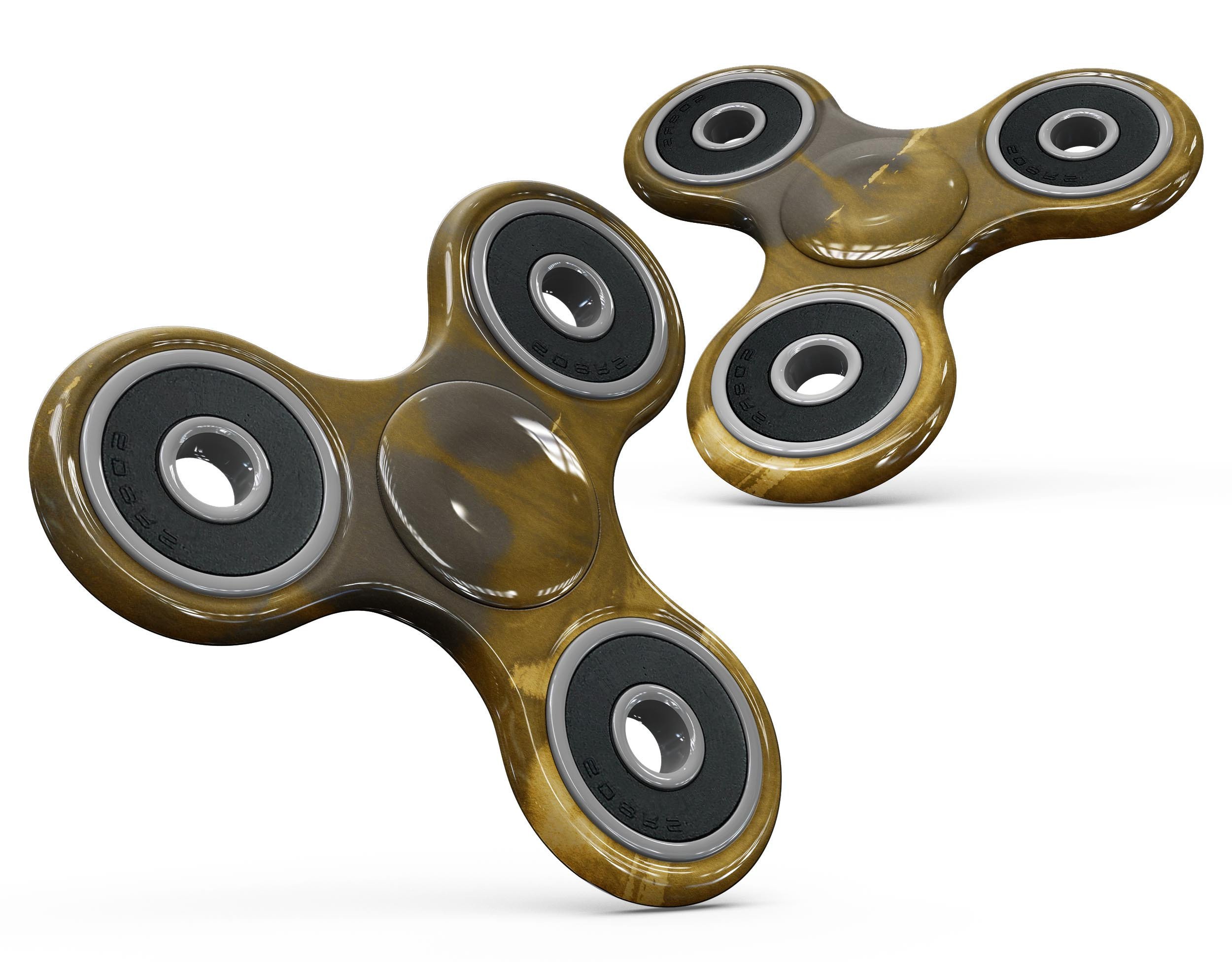 Dark Gray and Gold Cavern Full-Body Fidget Spinner Skin-Kit showcasing its stylish design and premium vinyl material.