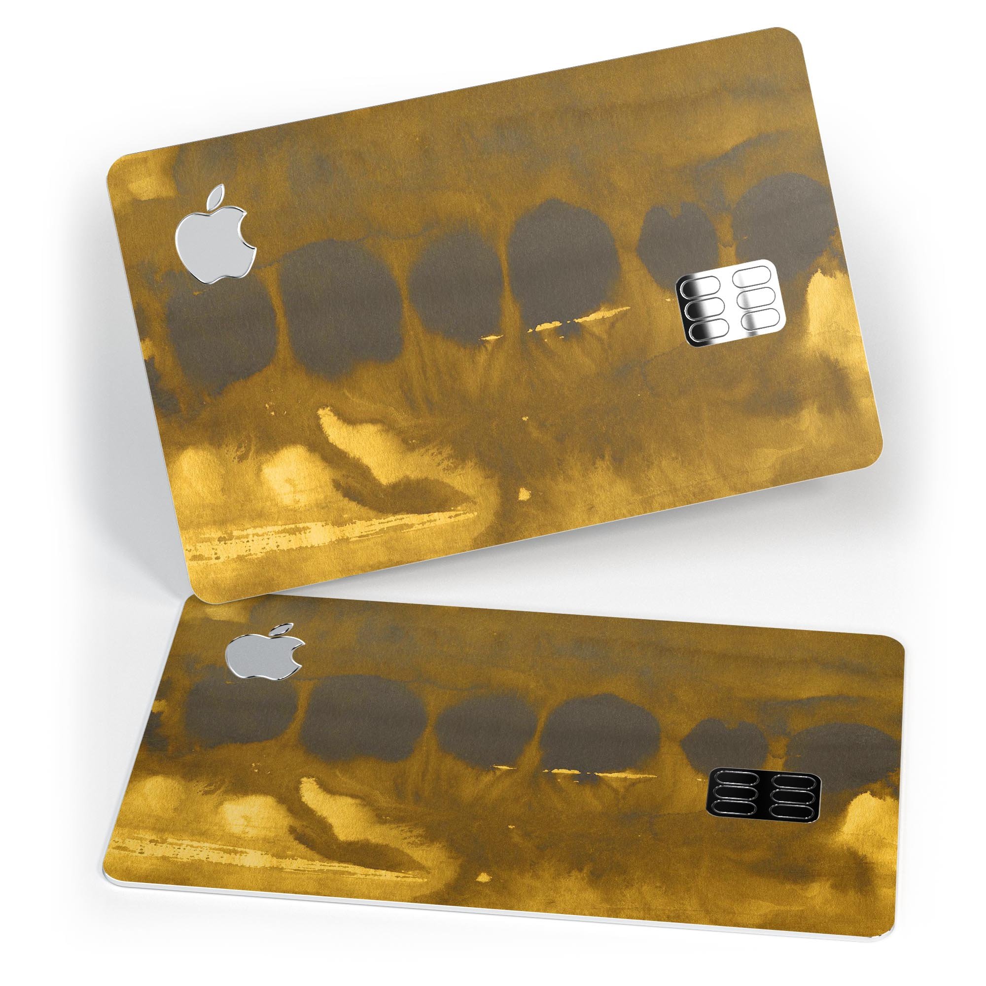 Dark Gray and Gold Cavern skin kit for Apple Card, showcasing premium vinyl design and protective features.