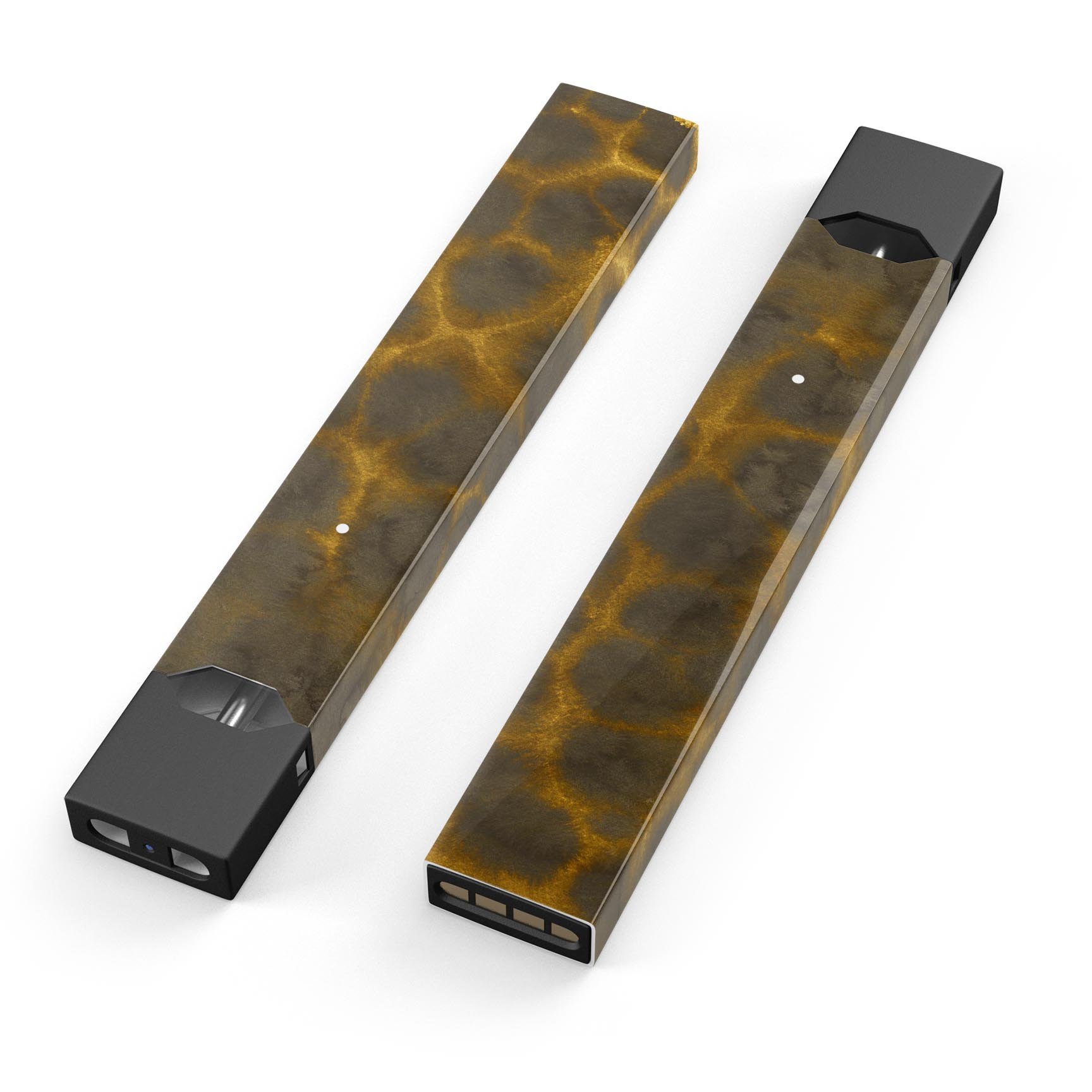 Dark Gray and Golden Honeycomb skin-wrap for JUUL device, showcasing a stylish design with protective features.