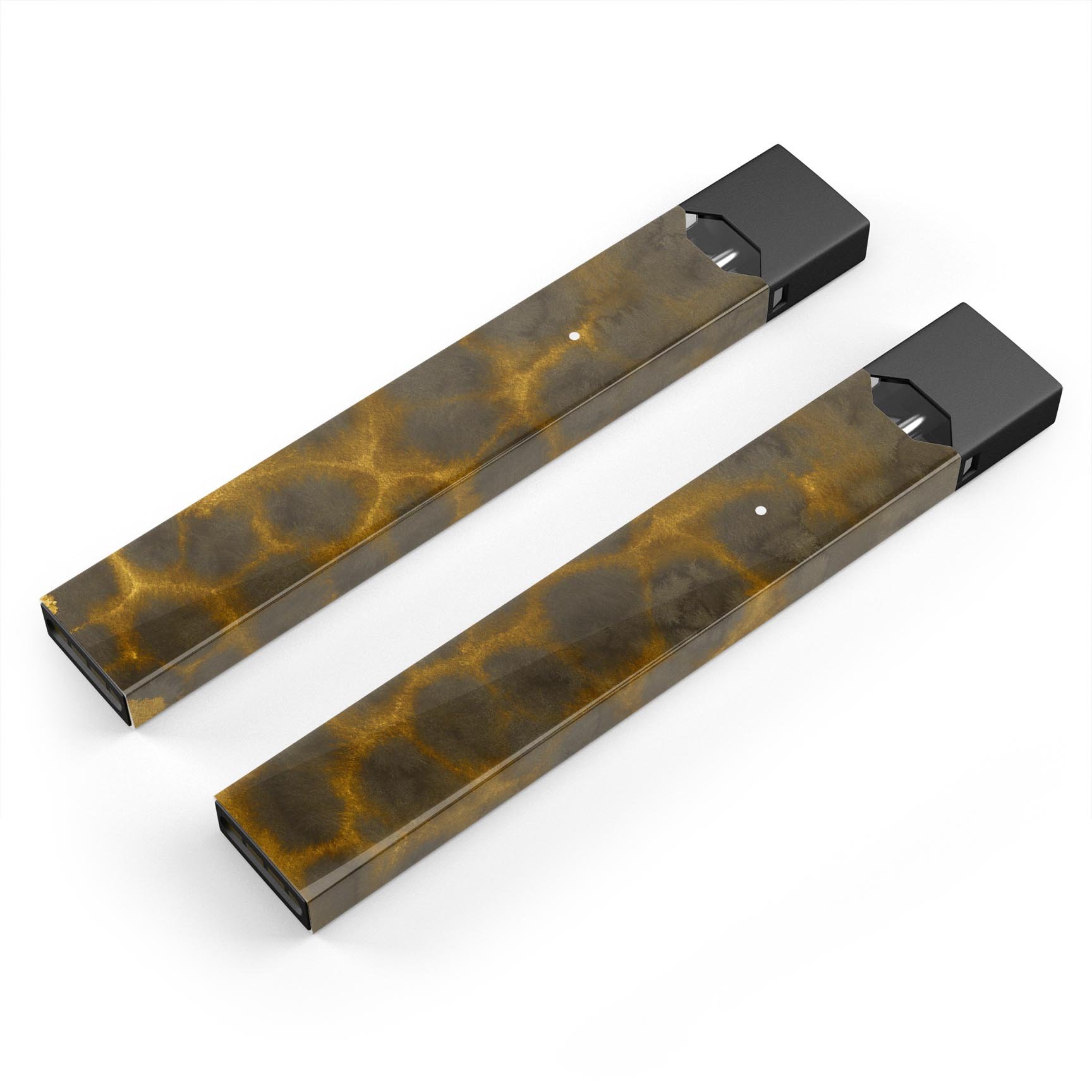 Dark Gray and Golden Honeycomb skin-wrap for JUUL device, showcasing a stylish design with protective features.