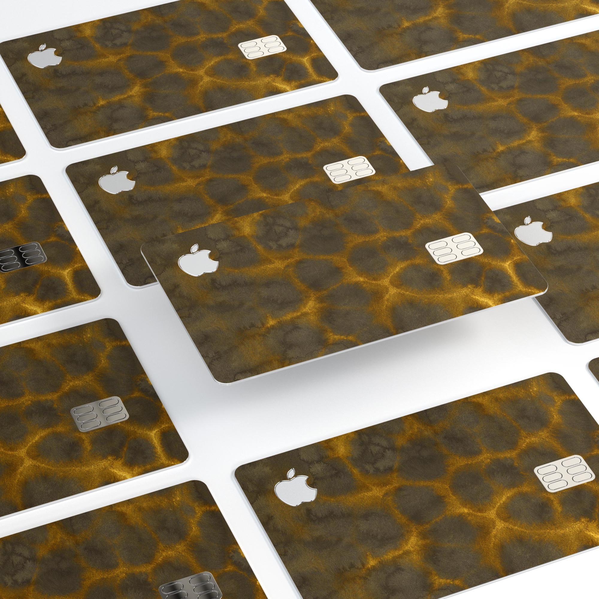 Dark Gray and Golden Honeycomb decal skin-kit for Apple Card, showcasing its premium design and protective features.