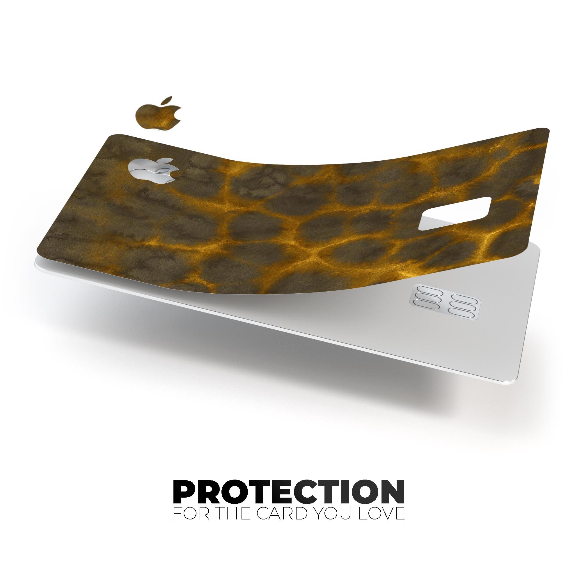 Dark Gray and Golden Honeycomb decal skin-kit for Apple Card, showcasing its premium design and protective features.