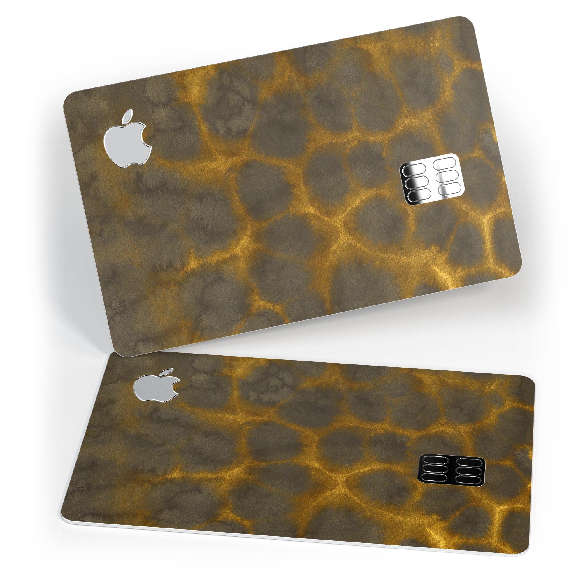 Dark Gray and Golden Honeycomb decal skin-kit for Apple Card, showcasing its premium design and protective features.