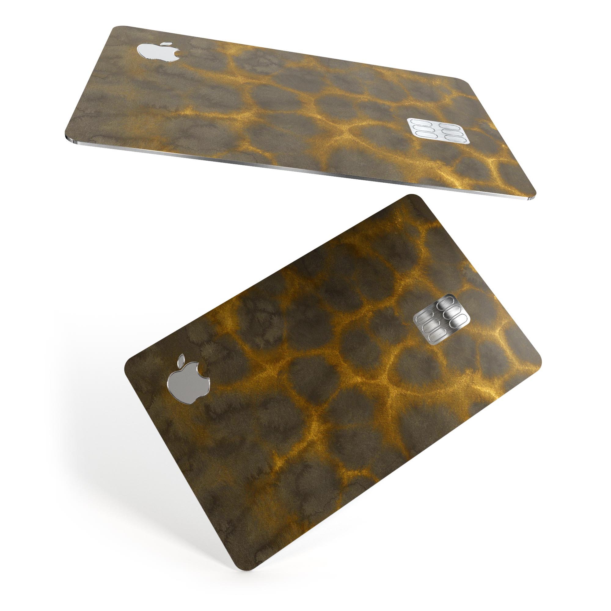 Dark Gray and Golden Honeycomb decal skin-kit for Apple Card, showcasing its premium design and protective features.