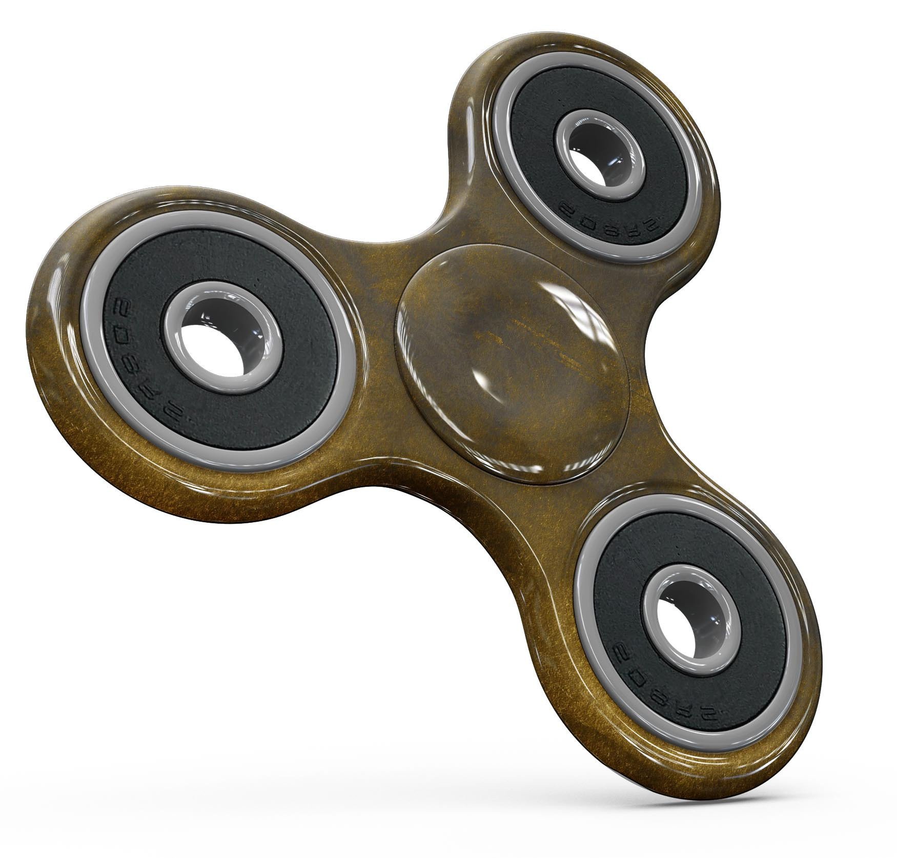 Dark Gray Storm fidget spinner skin kit featuring golden light accents, showcasing a stylish and protective design.