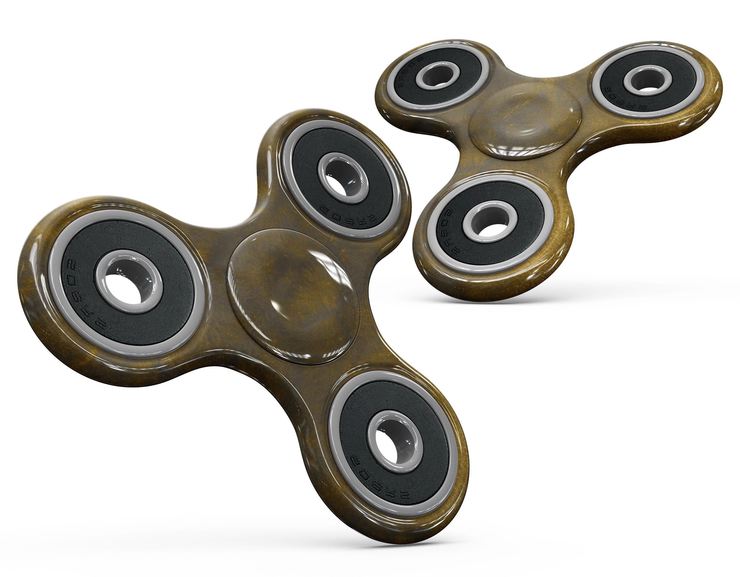 Dark Gray Storm fidget spinner skin kit featuring golden light accents, showcasing a stylish and protective design.