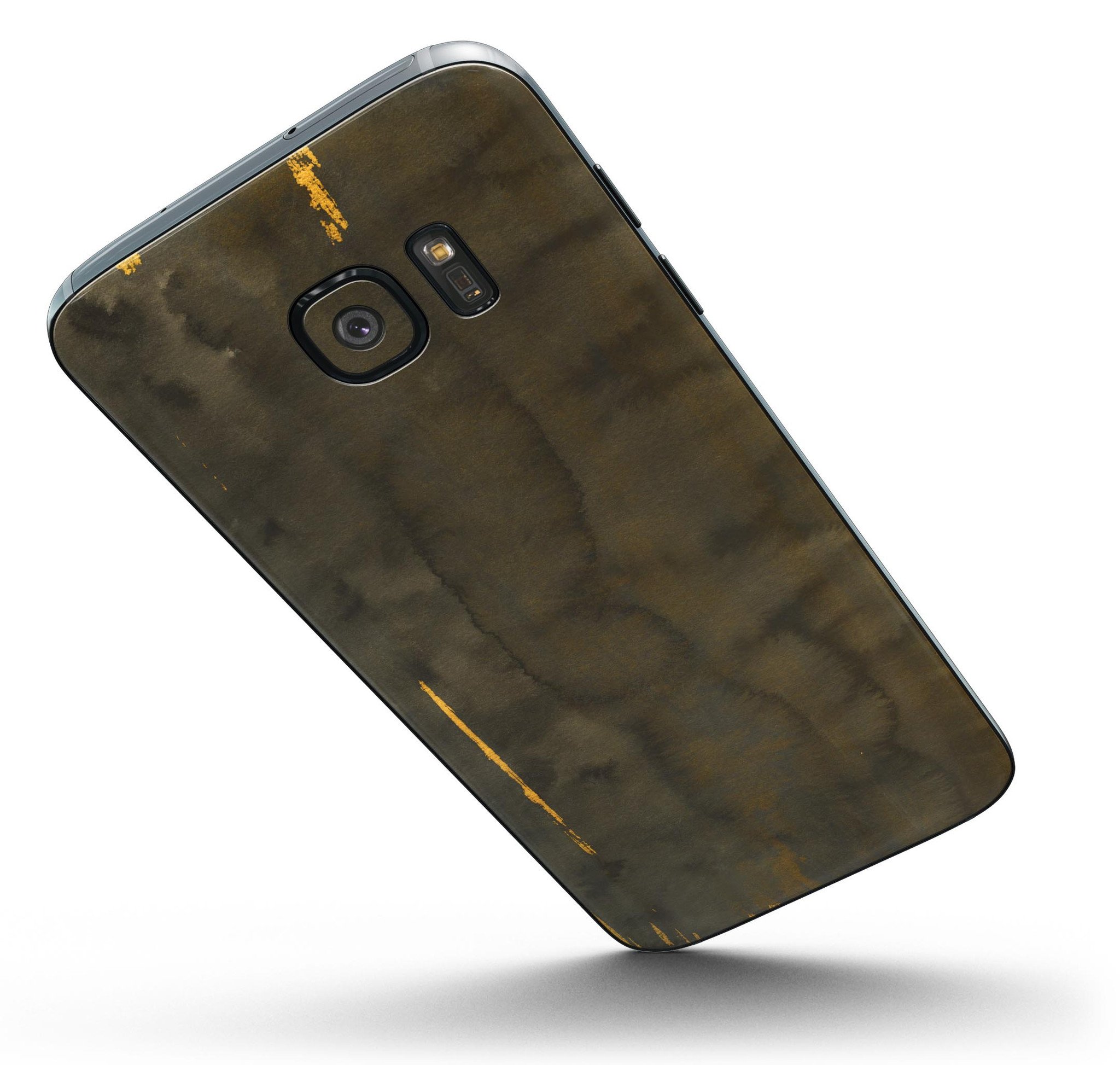 Dark Gray Watercolor Stains skin for Samsung Galaxy S7/S7 Edge, showcasing a stylish design with full-body coverage.