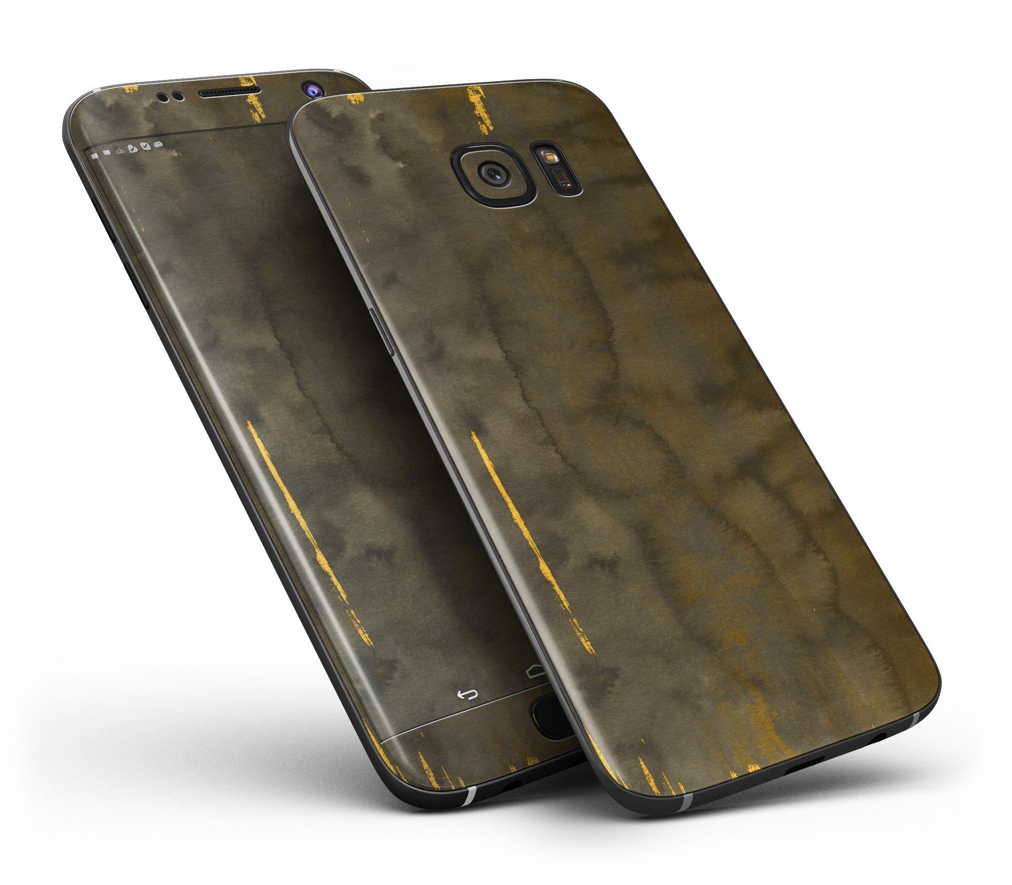 Dark Gray Watercolor Stains skin for Samsung Galaxy S7/S7 Edge, showcasing a stylish design with full-body coverage.