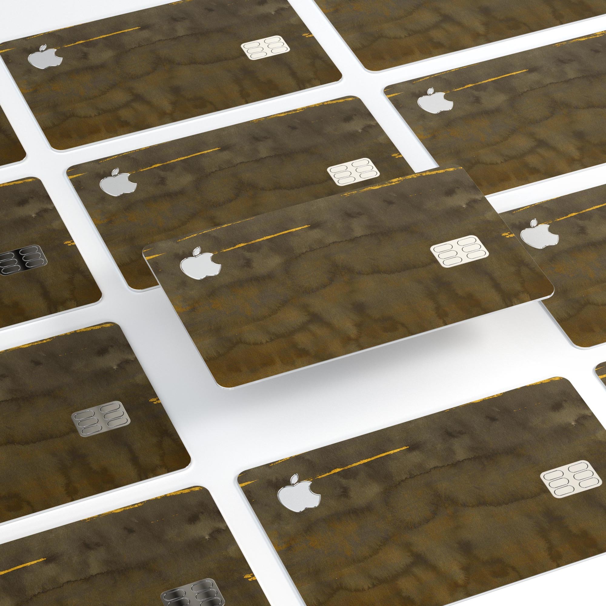 Dark Gray Watercolor Stains decal skin for Apple Card, showcasing premium vinyl design with a protective finish.