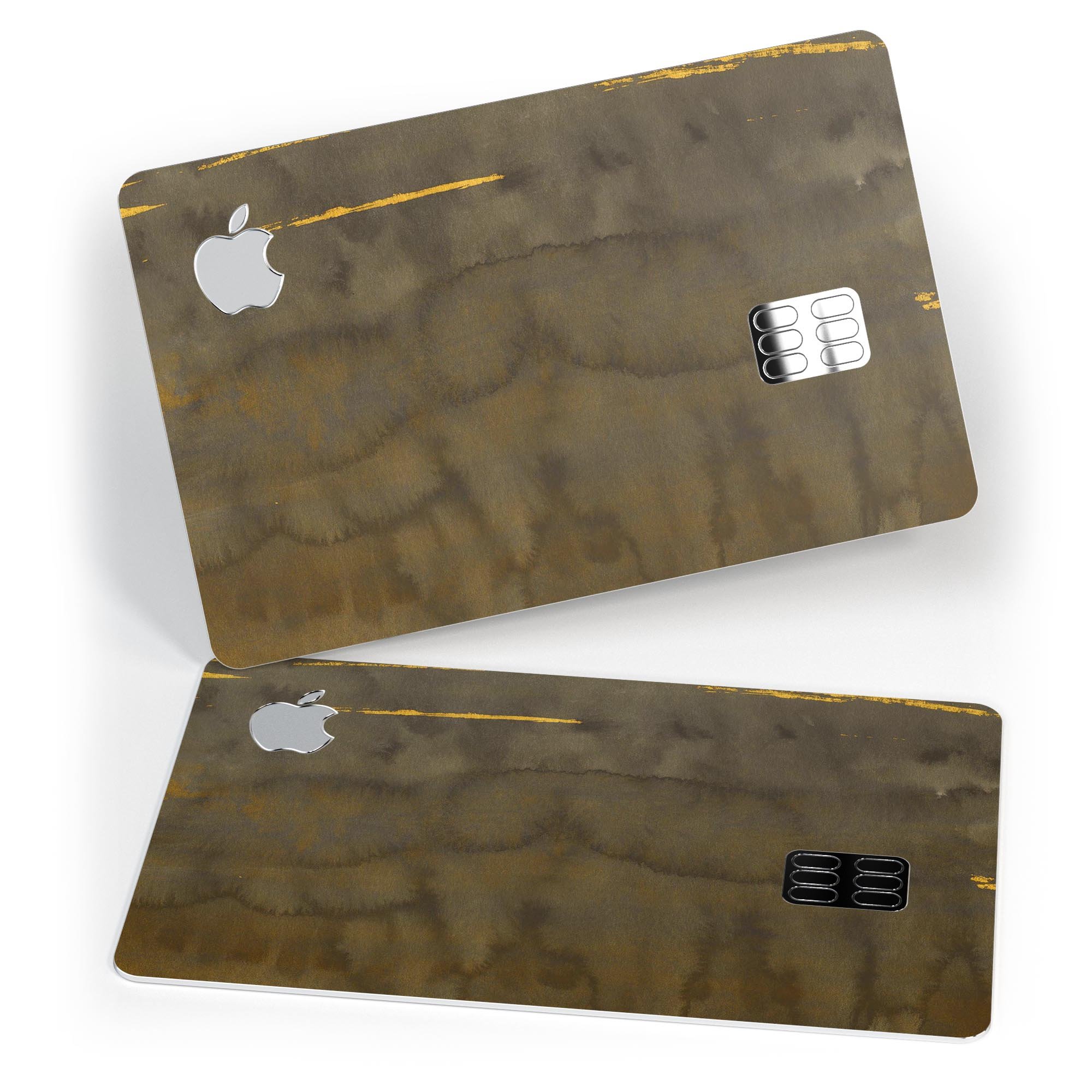 Dark Gray Watercolor Stains decal skin for Apple Card, showcasing premium vinyl design with a protective finish.