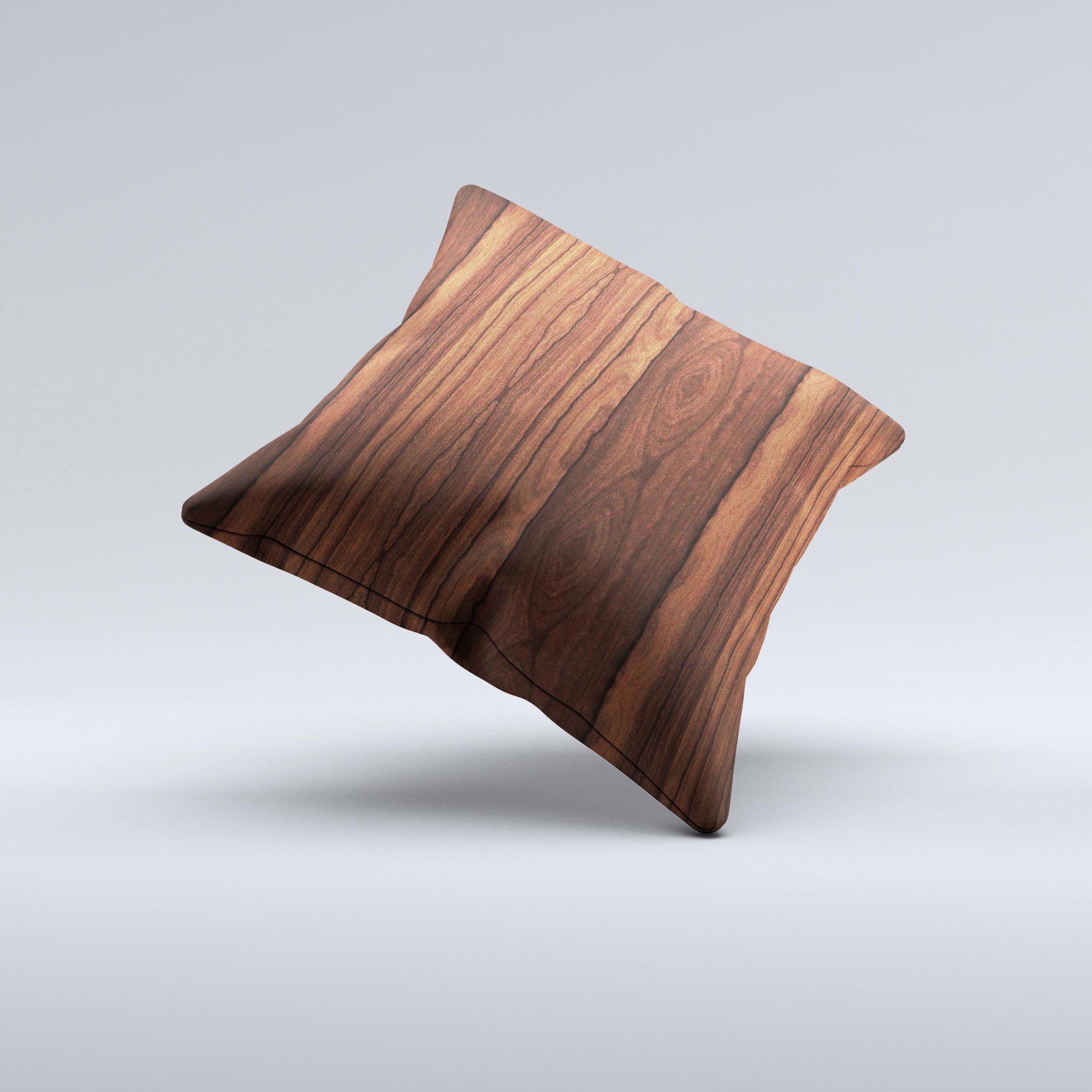 Dark Heavy WoodGrain Ink-Fuzed Decorative Throw Pillow showcasing unique handcrafted design and high-quality fabric.