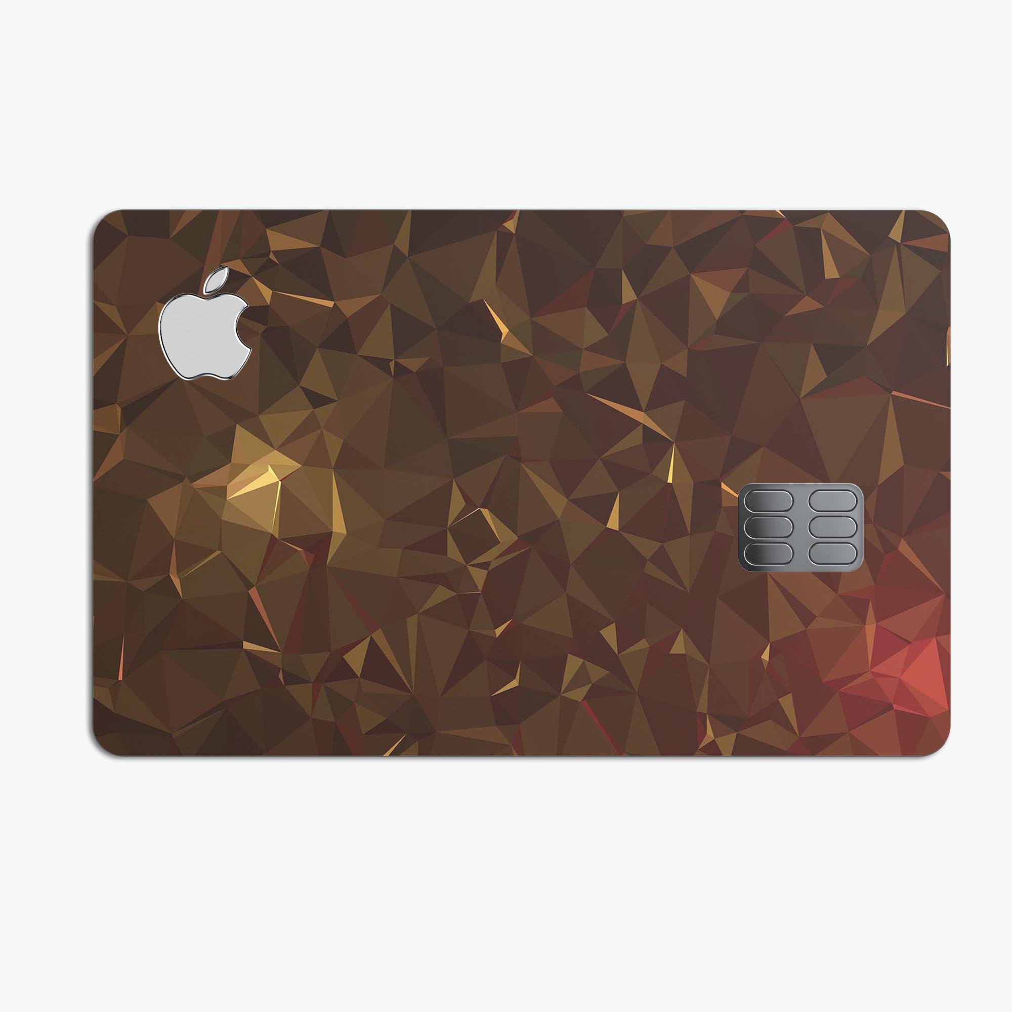 Dark Orange Geometric V13 skin for Apple Card, showcasing a vibrant geometric design with a premium finish.