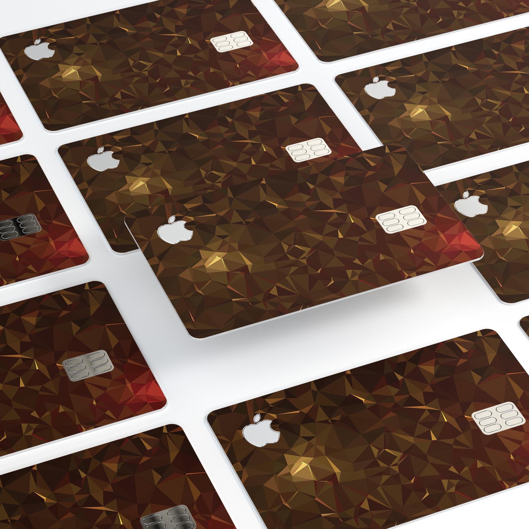 Dark Orange Geometric V13 skin for Apple Card, showcasing a vibrant geometric design with a premium finish.