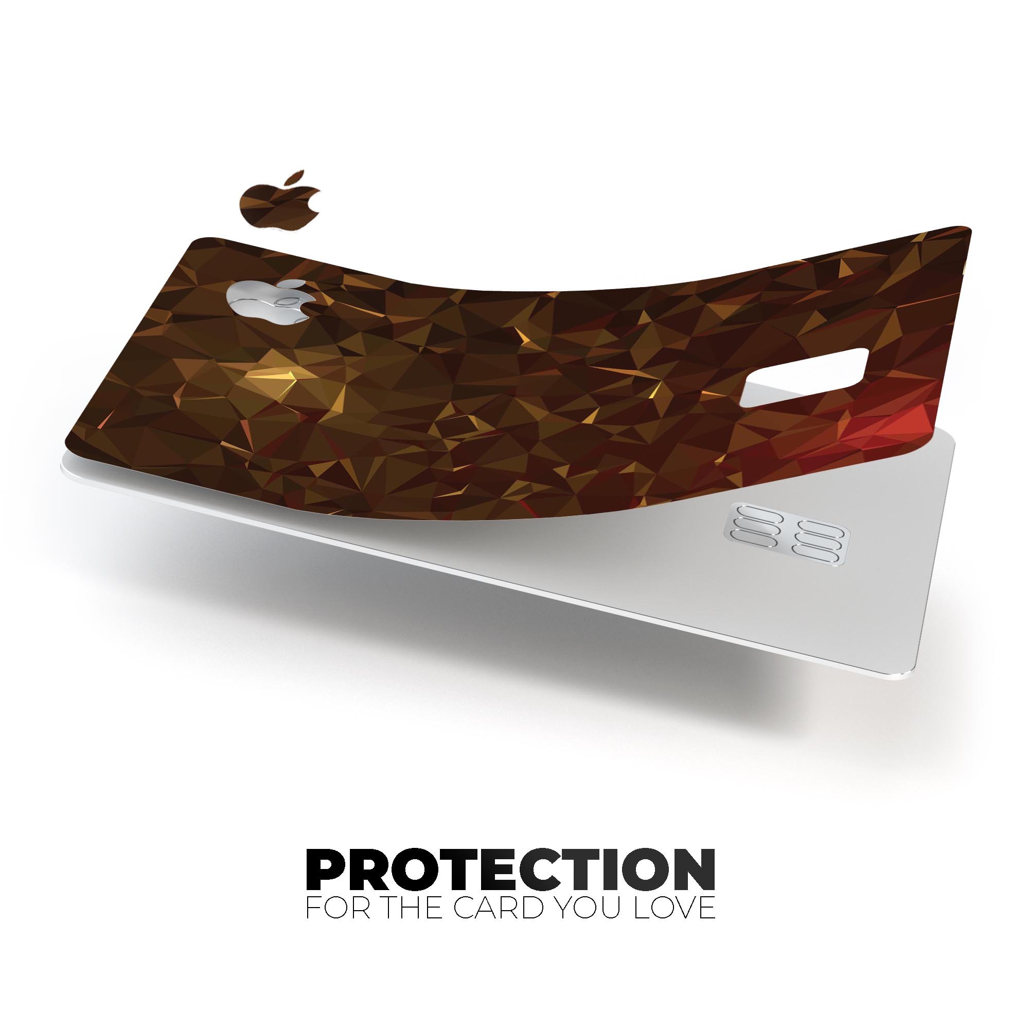 Dark Orange Geometric V13 skin for Apple Card, showcasing a vibrant geometric design with a premium finish.