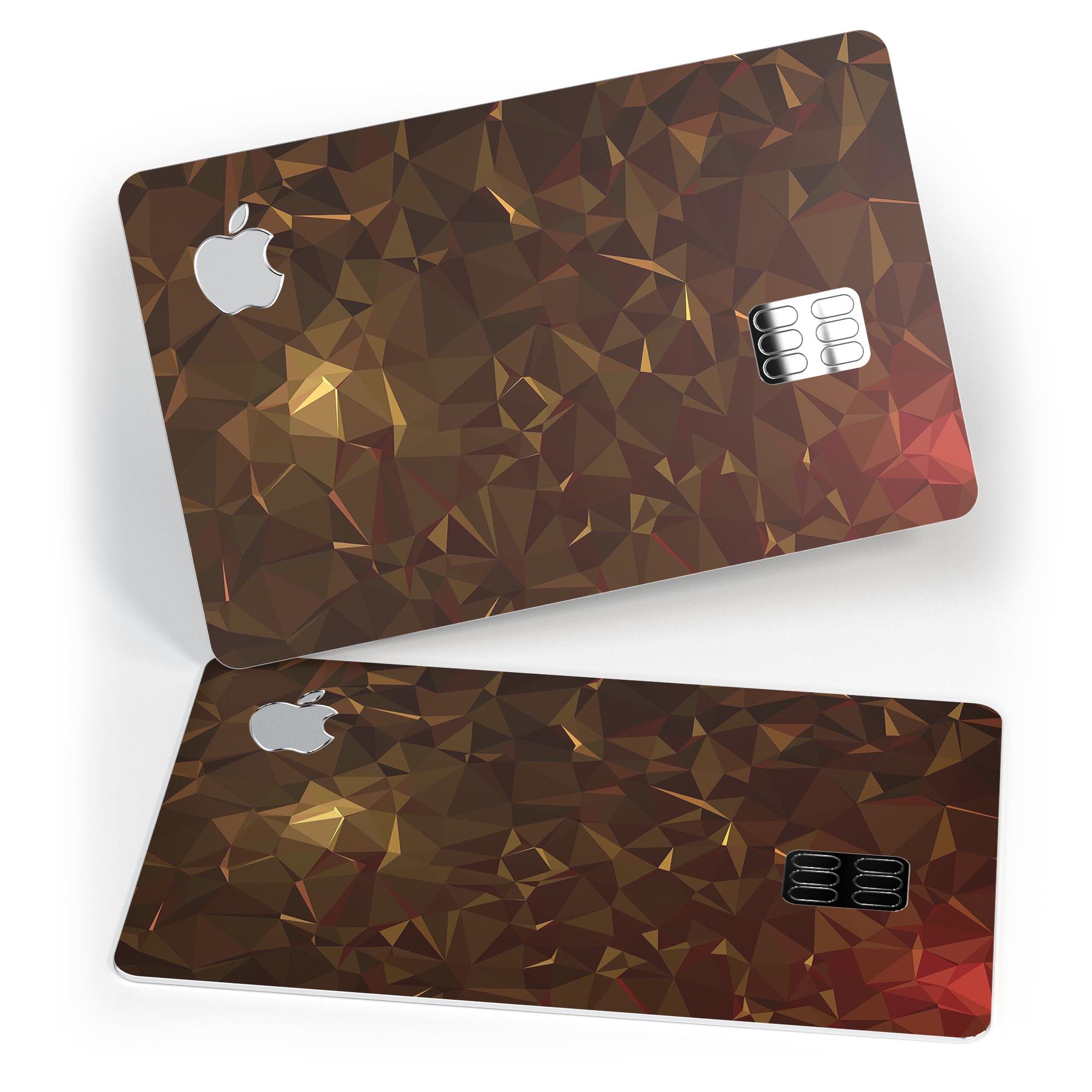 Dark Orange Geometric V13 skin for Apple Card, showcasing a vibrant geometric design with a premium finish.