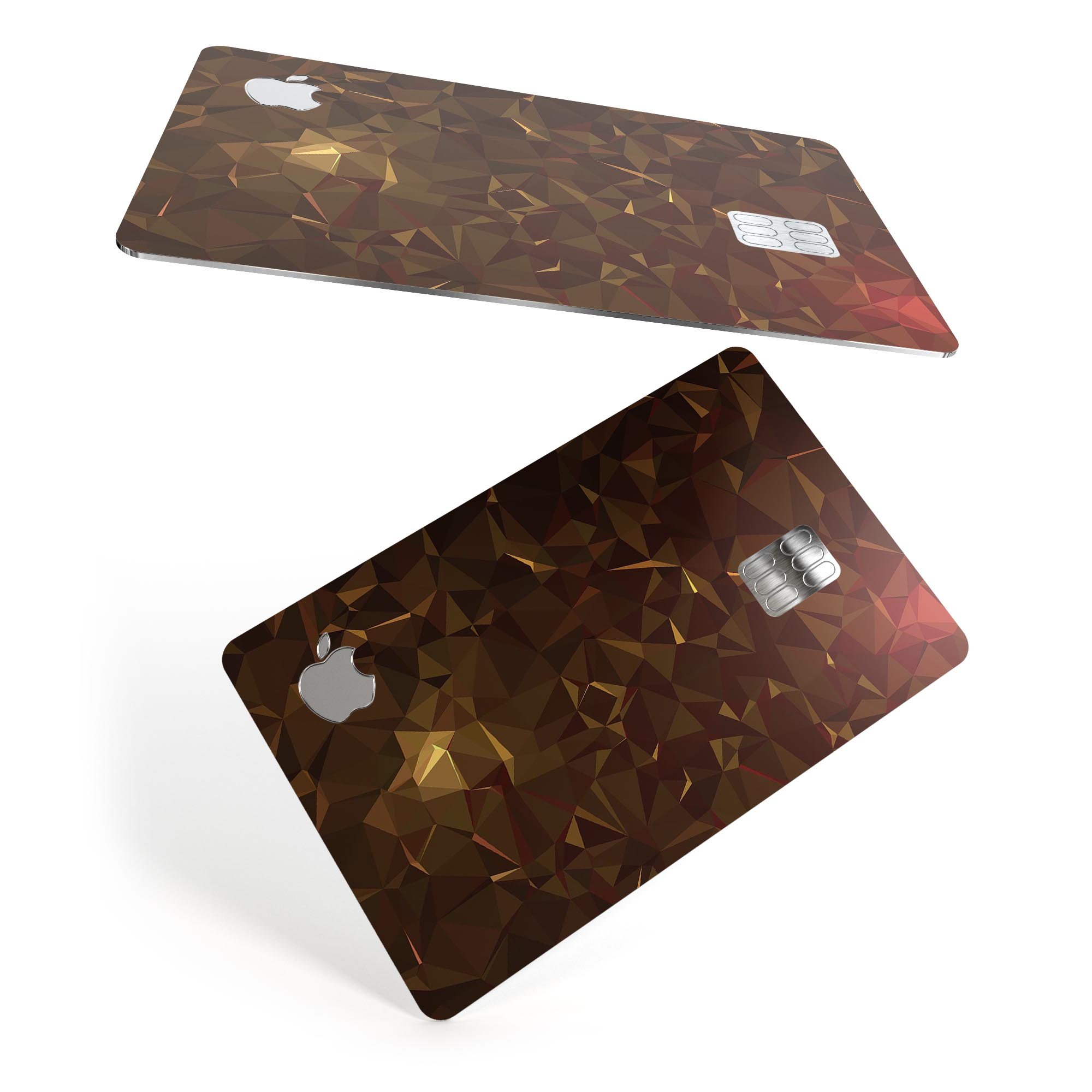 Dark Orange Geometric V13 skin for Apple Card, showcasing a vibrant geometric design with a premium finish.