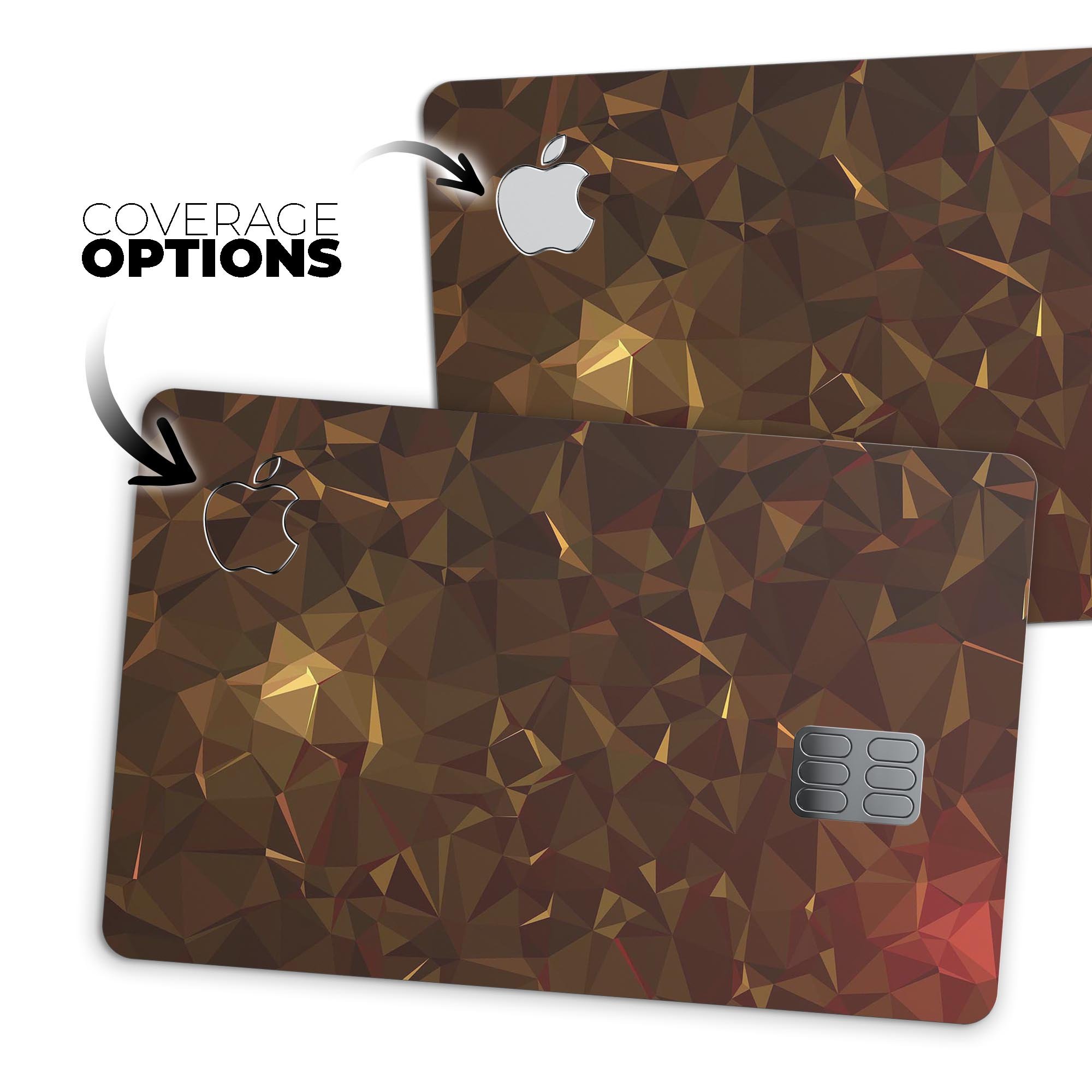 Dark Orange Geometric V13 skin for Apple Card, showcasing a vibrant geometric design with a premium finish.