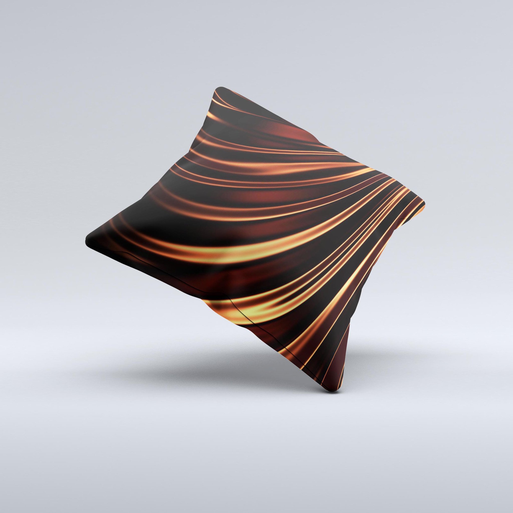 Dark orange decorative throw pillow with unique fabric design, handcrafted in Virginia, showcasing high-quality stitching and vibrant color.