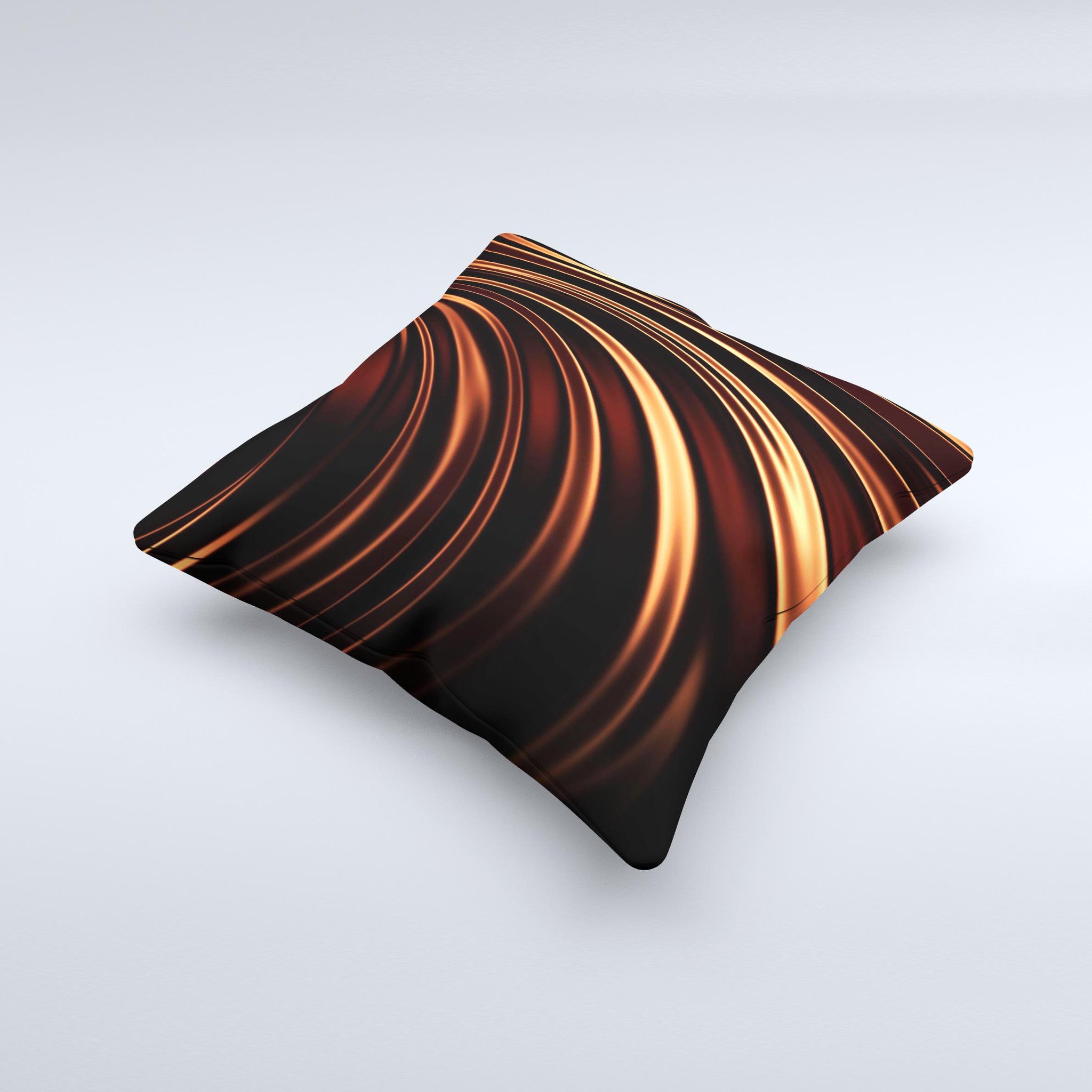 Dark orange decorative throw pillow with unique fabric design, handcrafted in Virginia, showcasing high-quality stitching and vibrant color.