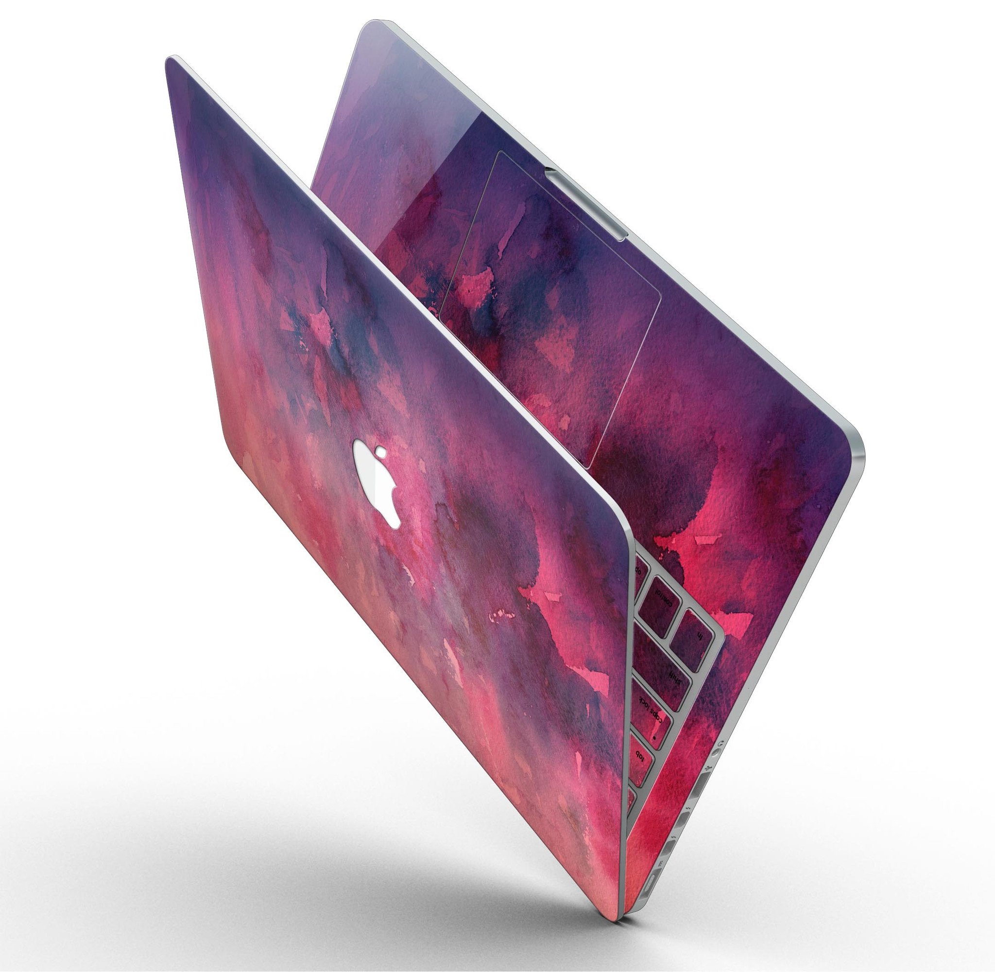 Dark Pink 53 Absorbed Watercolor Texture skin for MacBook Pro with Retina Display, showcasing vibrant colors and a stylish design.