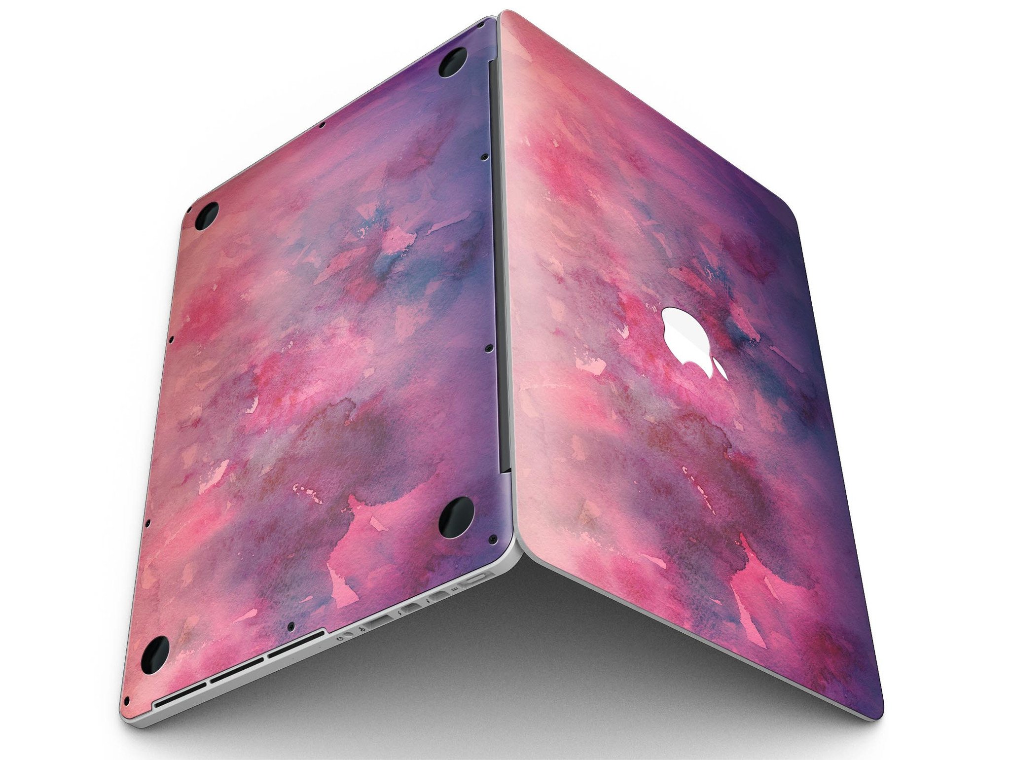 Dark Pink 53 Absorbed Watercolor Texture skin for MacBook Pro with Retina Display, showcasing vibrant colors and a stylish design.