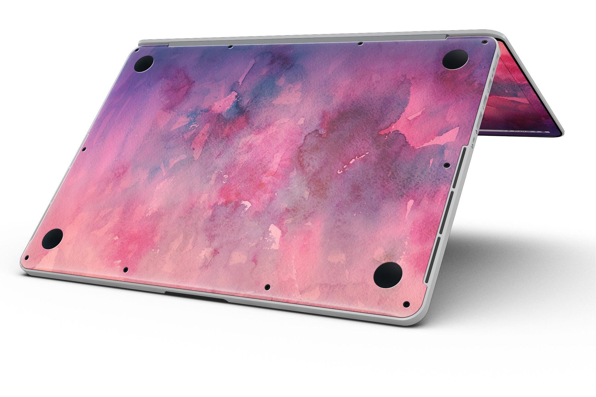 Dark Pink 53 Absorbed Watercolor Texture skin for MacBook Pro with Retina Display, showcasing vibrant colors and a stylish design.