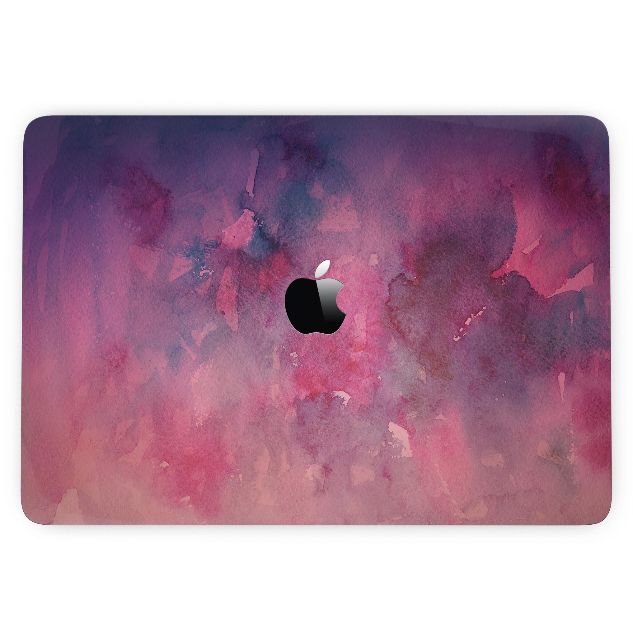 Dark Pink 53 Absorbed Watercolor Texture skin for MacBook Pro with Touch Bar, showcasing vibrant colors and a stylish design.