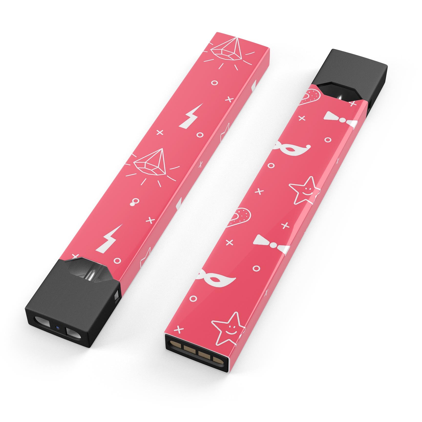 Dark Pink Doodles with Lightning skin-wrap for JUUL device, showcasing vibrant colors and unique design.