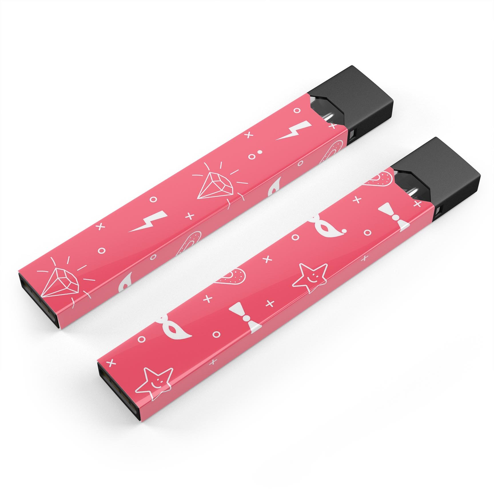 Dark Pink Doodles with Lightning skin-wrap for JUUL device, showcasing vibrant colors and unique design.