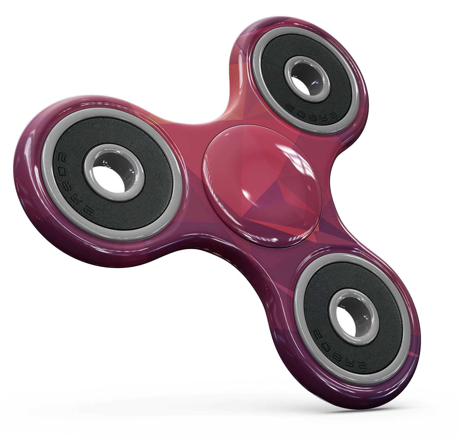 Dark Pink Geometric V19 Full-Body Fidget Spinner Skin-Kit showcasing vibrant geometric patterns on premium vinyl.