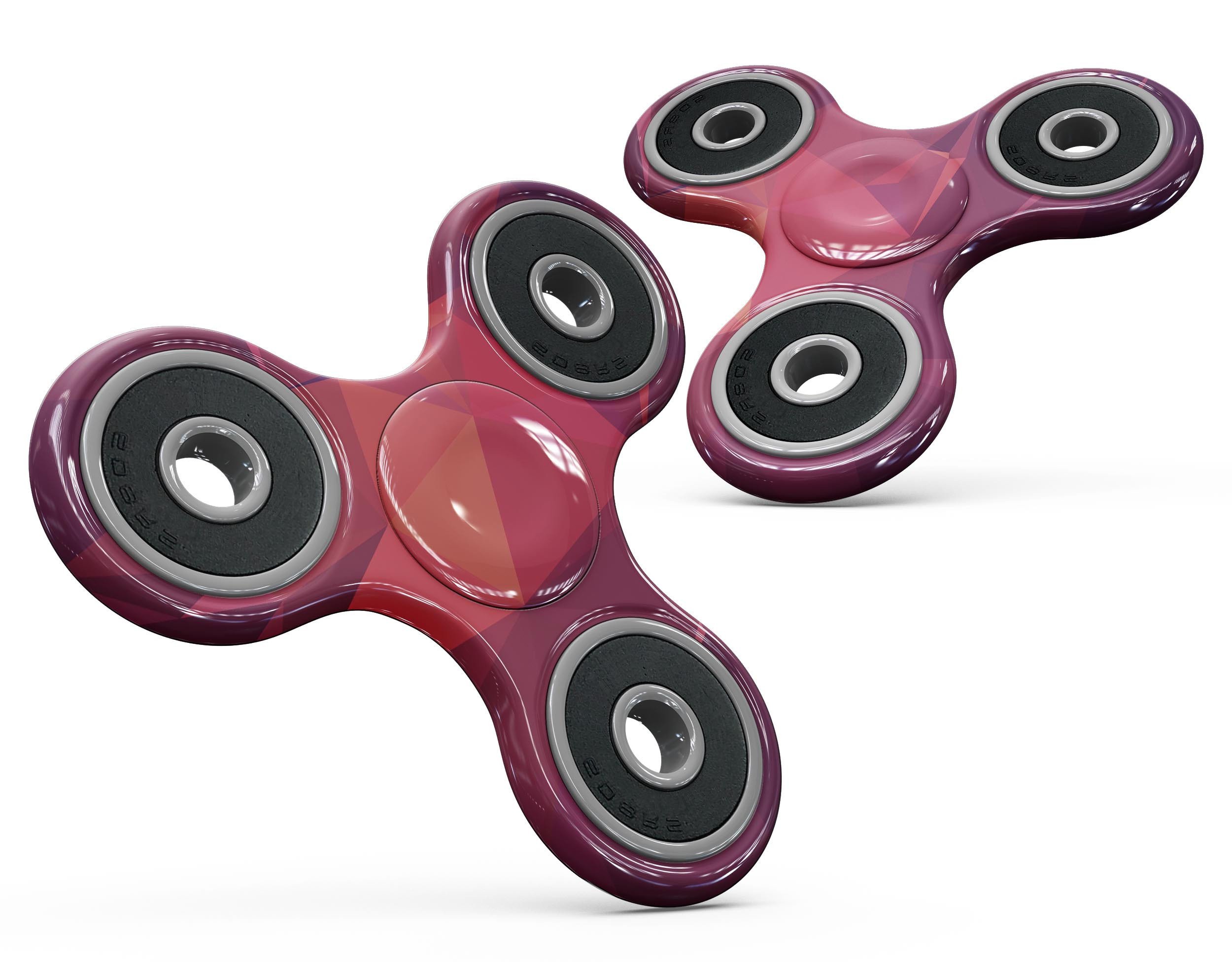 Dark Pink Geometric V19 Full-Body Fidget Spinner Skin-Kit showcasing vibrant geometric patterns on premium vinyl.