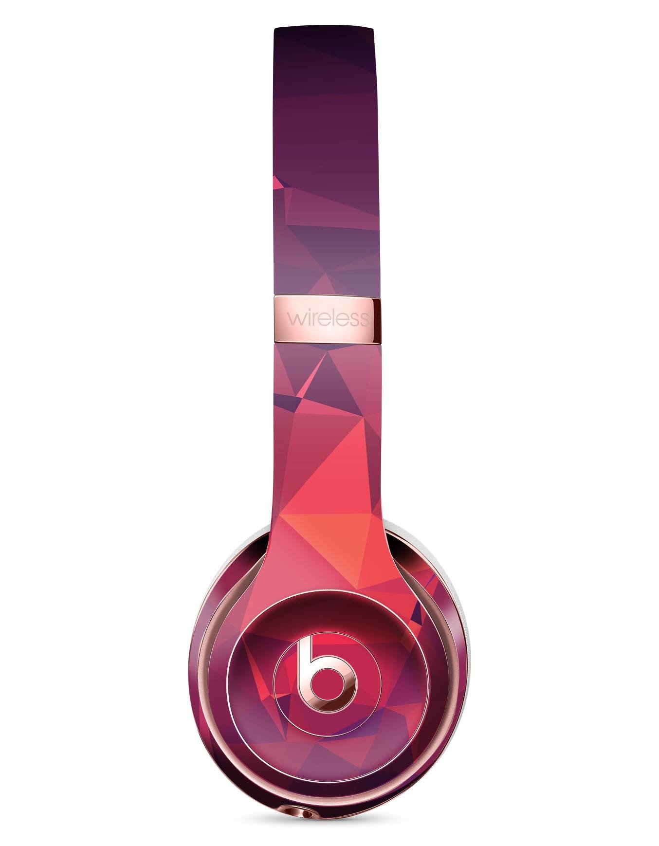 Dark Pink Geometric V19 Full-Body Skin Kit for Beats by Dre Solo 3, showcasing a stylish design that fits perfectly on the headphones.