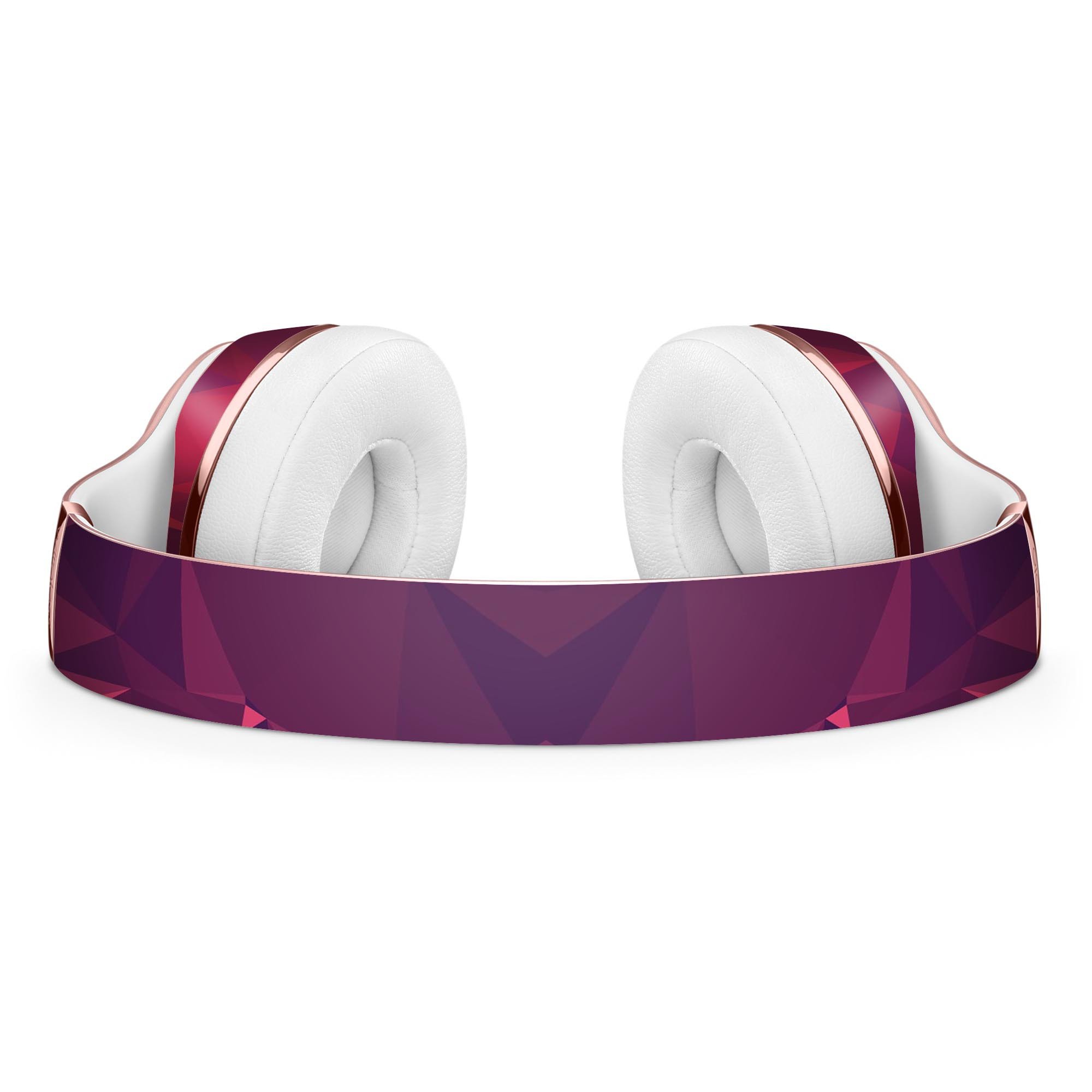 Dark Pink Geometric V19 Full-Body Skin Kit for Beats by Dre Solo 3, showcasing a stylish design that fits perfectly on the headphones.