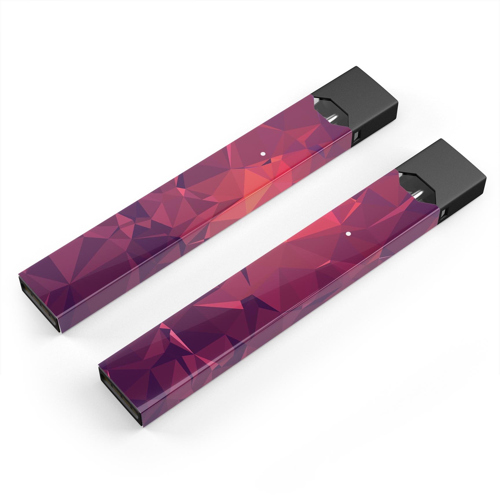 Dark Pink Geometric V19 skin-wrap sticker designed for JUUL vaping device, showcasing vibrant geometric patterns.