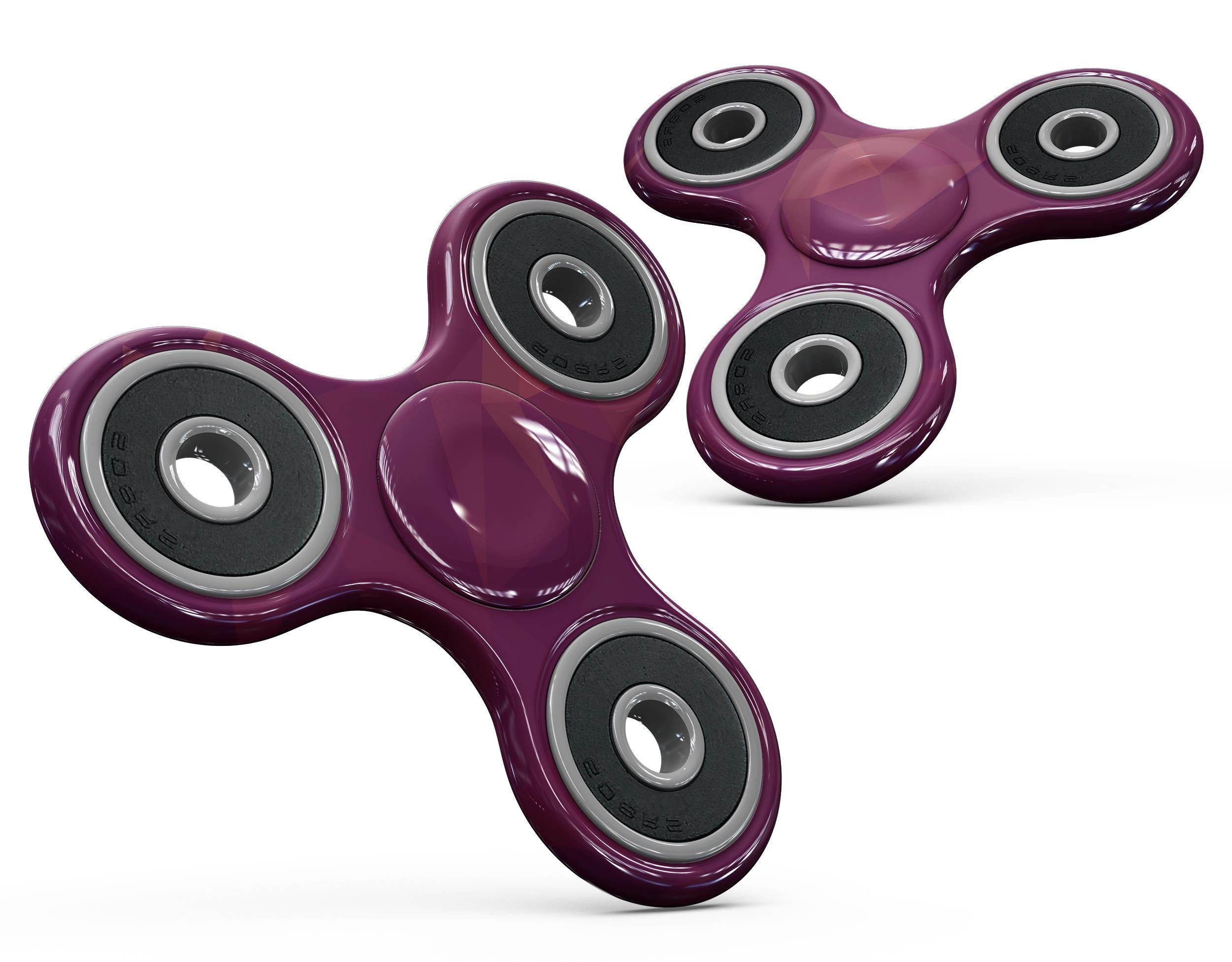 Dark Pink Geometric V3 Full-Body Fidget Spinner Skin-Kit showcasing vibrant geometric patterns on premium vinyl.