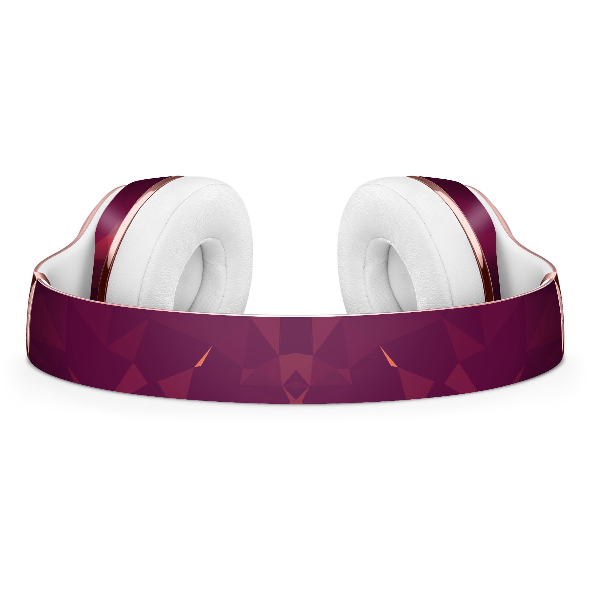 Dark Pink Geometric V3 Full-Body Skin Kit for Beats by Dre Solo 3, showcasing a stylish design that fits perfectly on the headphones.